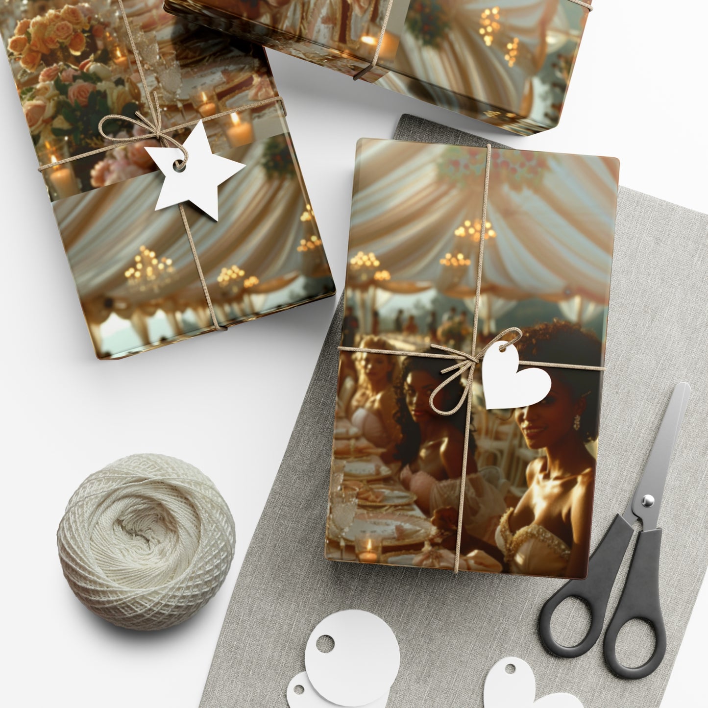 Nuptual Elegance Wedding Gift Wrap Collection