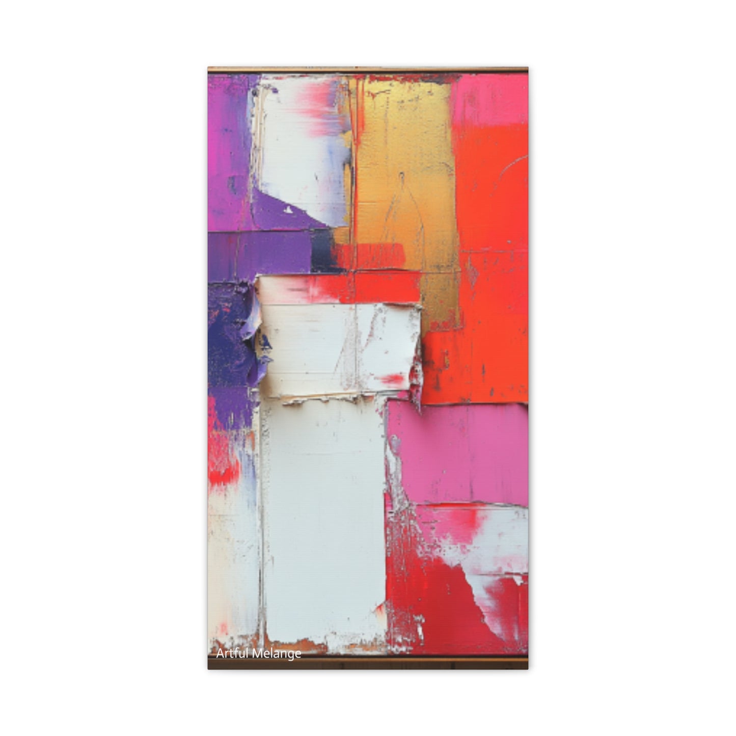 Acrylic Abstract Canvas Print - Homage to the Divine Nine/Red White Purple and Gold 1