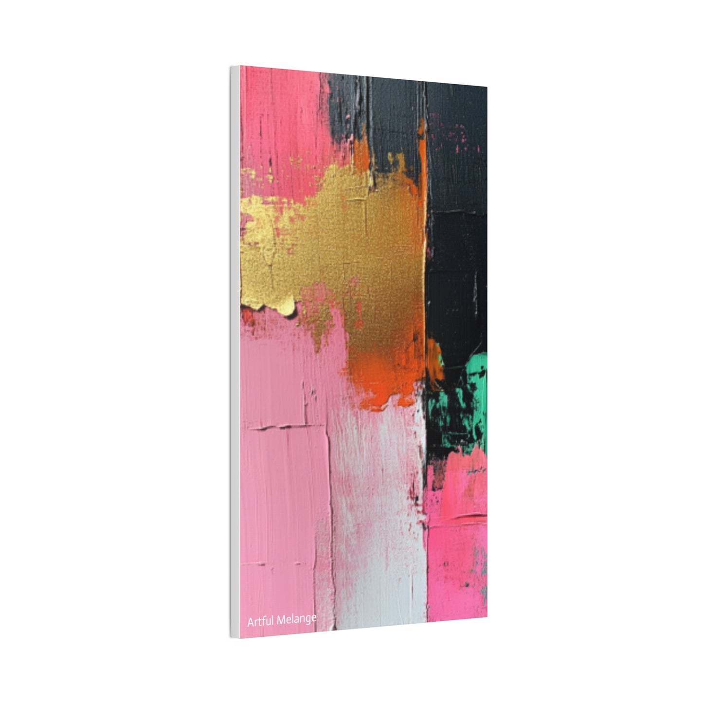 Acrylic Abstract Canvas Print - Homage to the Divine Nine/Pink Green Black and Gold 7