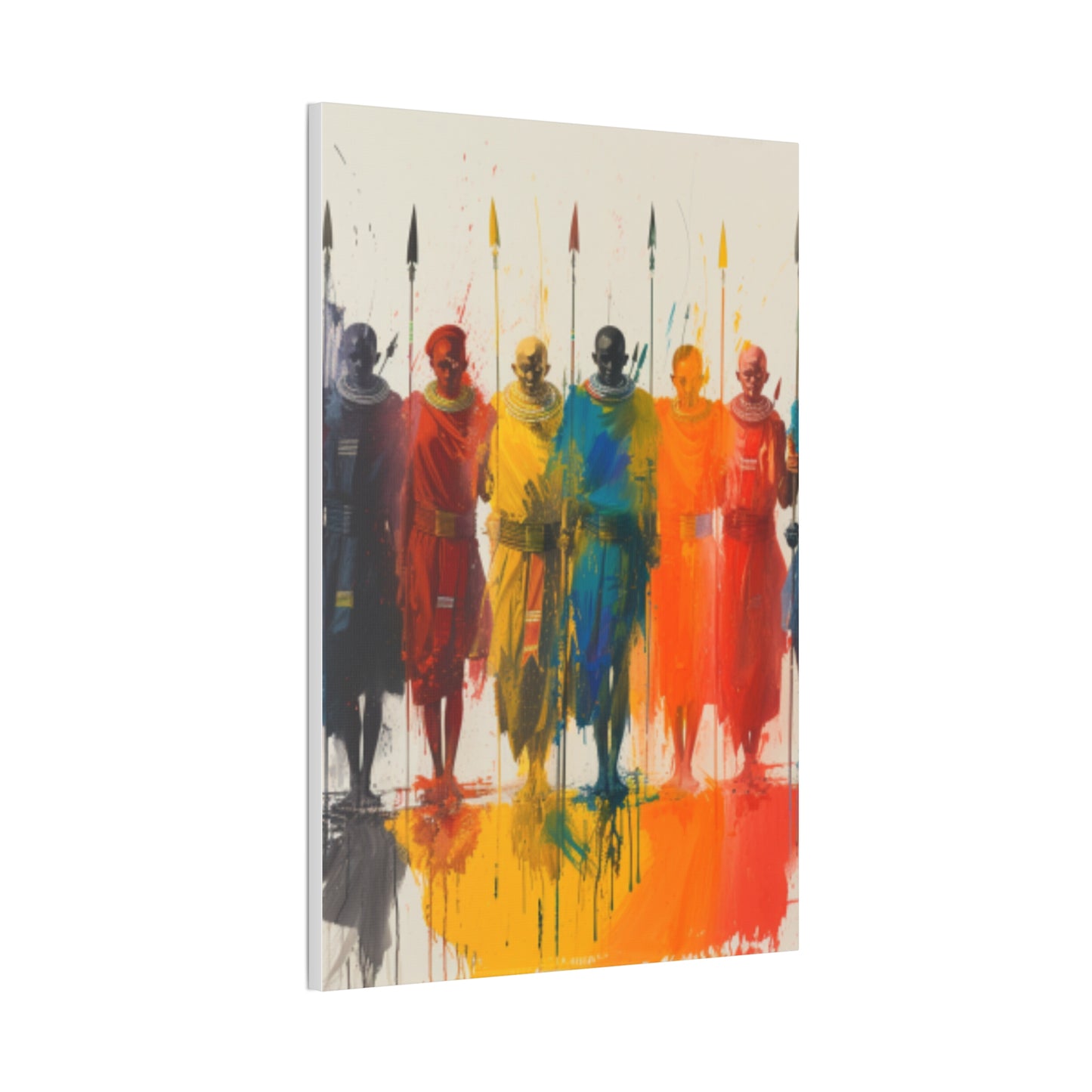 Masai Warriors Abstract Canvas Print