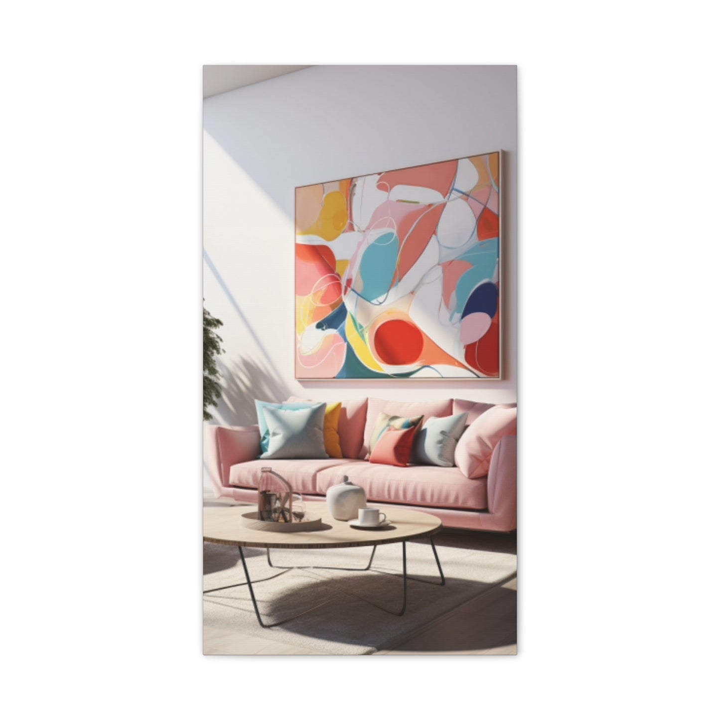 Timeless Elegance: Refined Pink Hues Canvas Print for Sophisticated Living Spaces