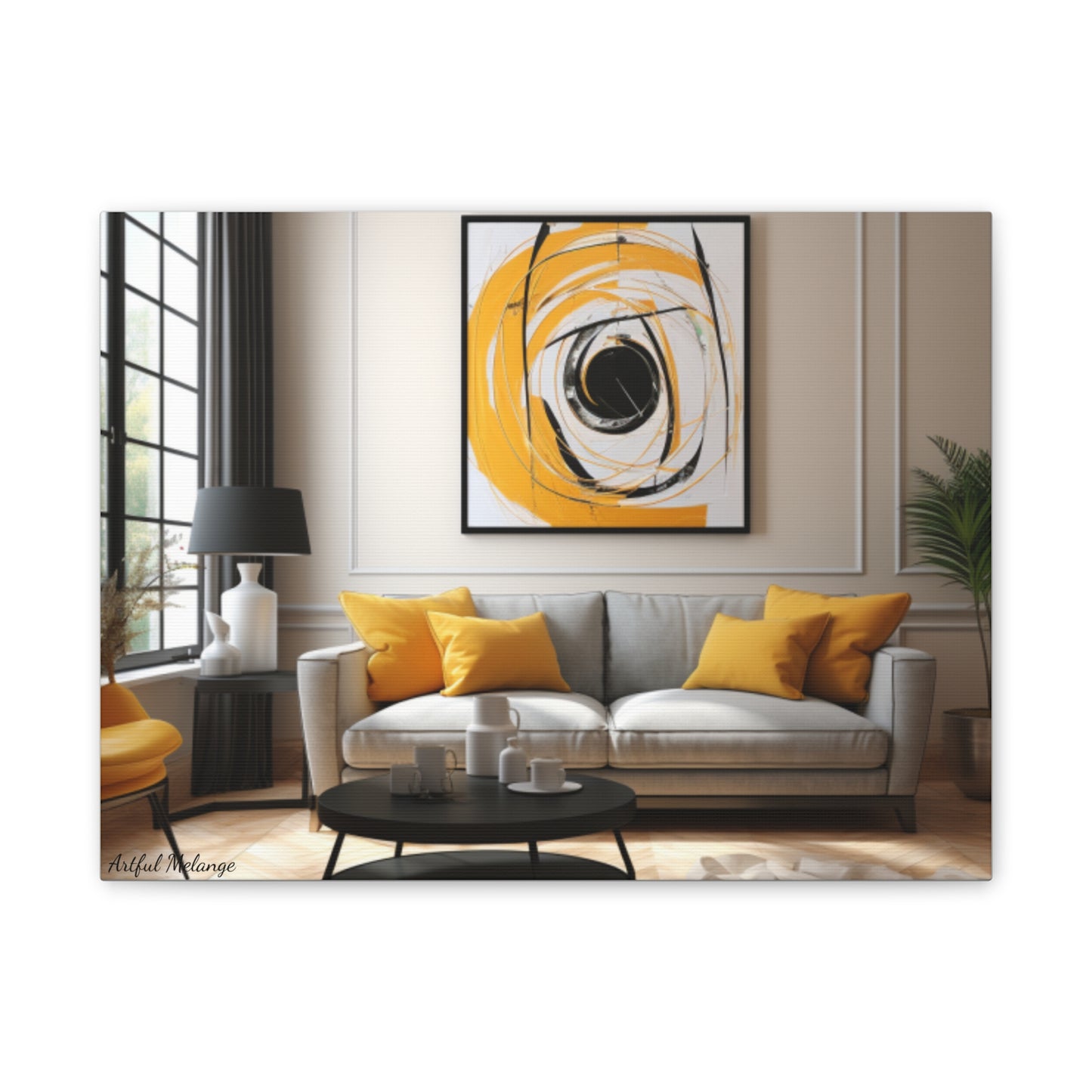 Timeless Elegance: Refined Yellow Hues Canvas Print for Sophisticated Living Spaces