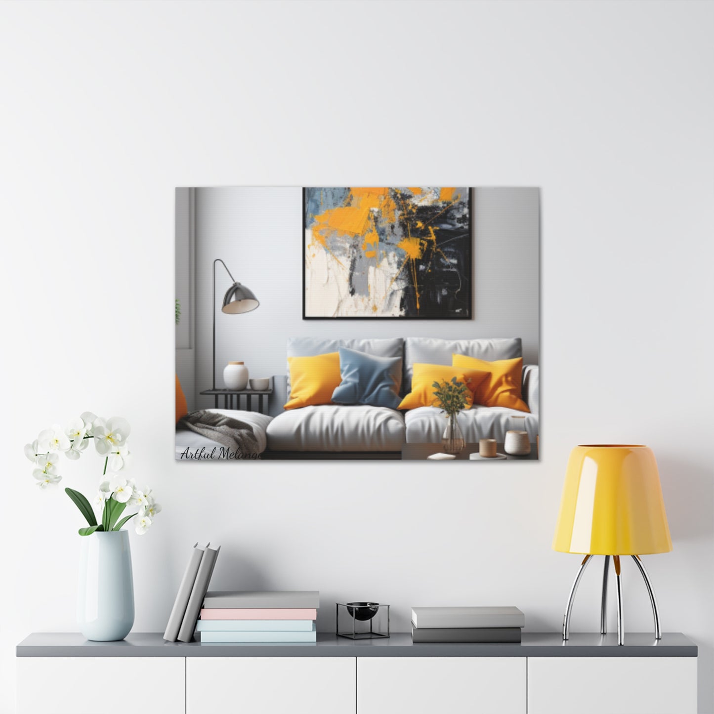 Timeless Elegance: Refined Yellow Hues Canvas Print for Sophisticated Living Spaces