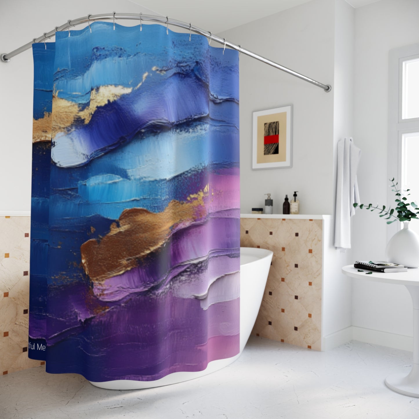 Copy of Canvas Cascade: Abstract Acrylic Art Shower Curtain Collection