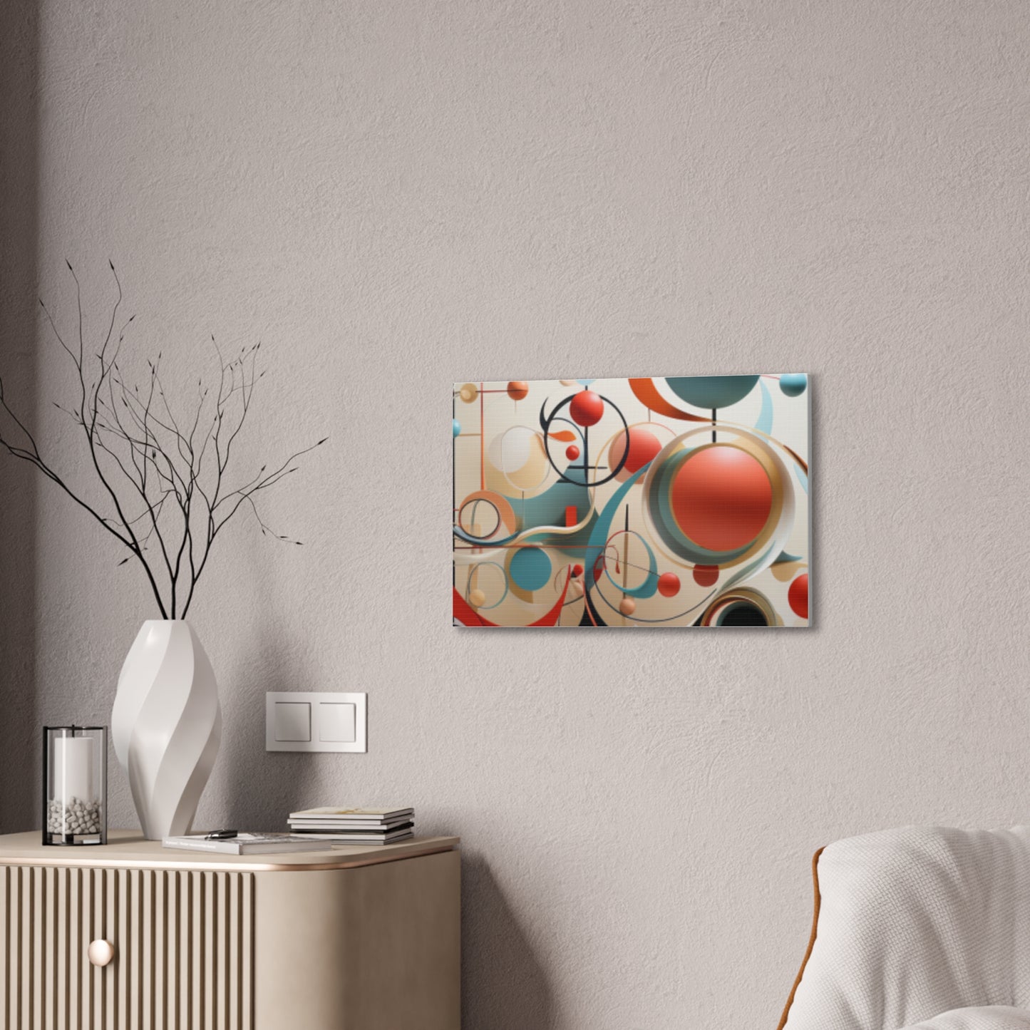 Harmony in Cyan and Peach- Graphic Print