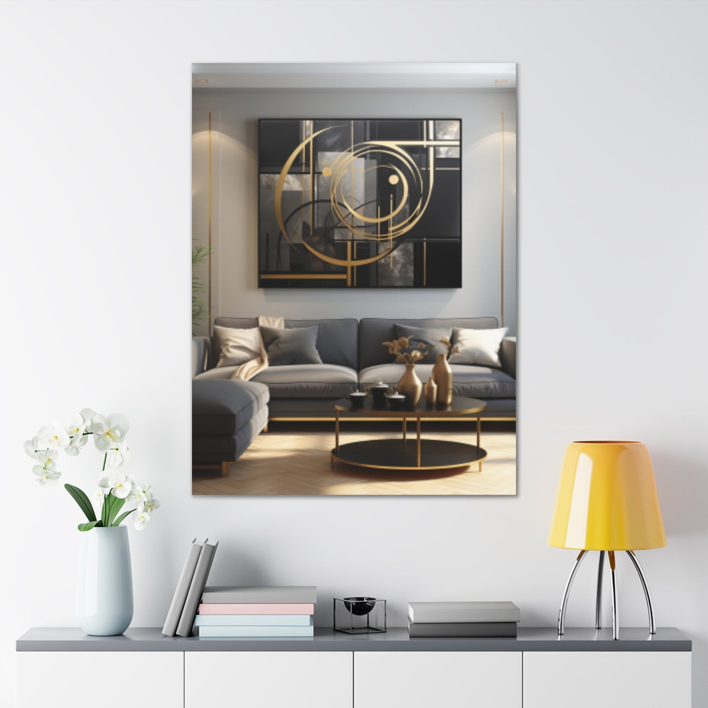 Gold and Black  Elegance: A Symphony of Sophistication Canvas Print