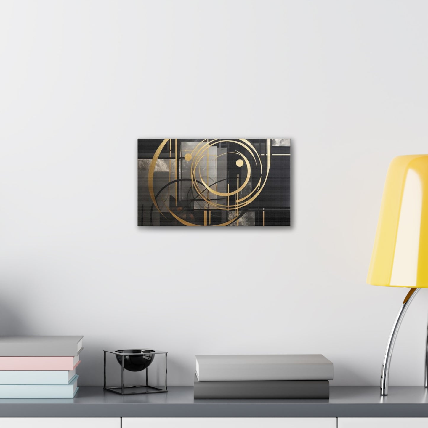 Gold and Black Elegance: A Symphony of Sophistication Canvas Print