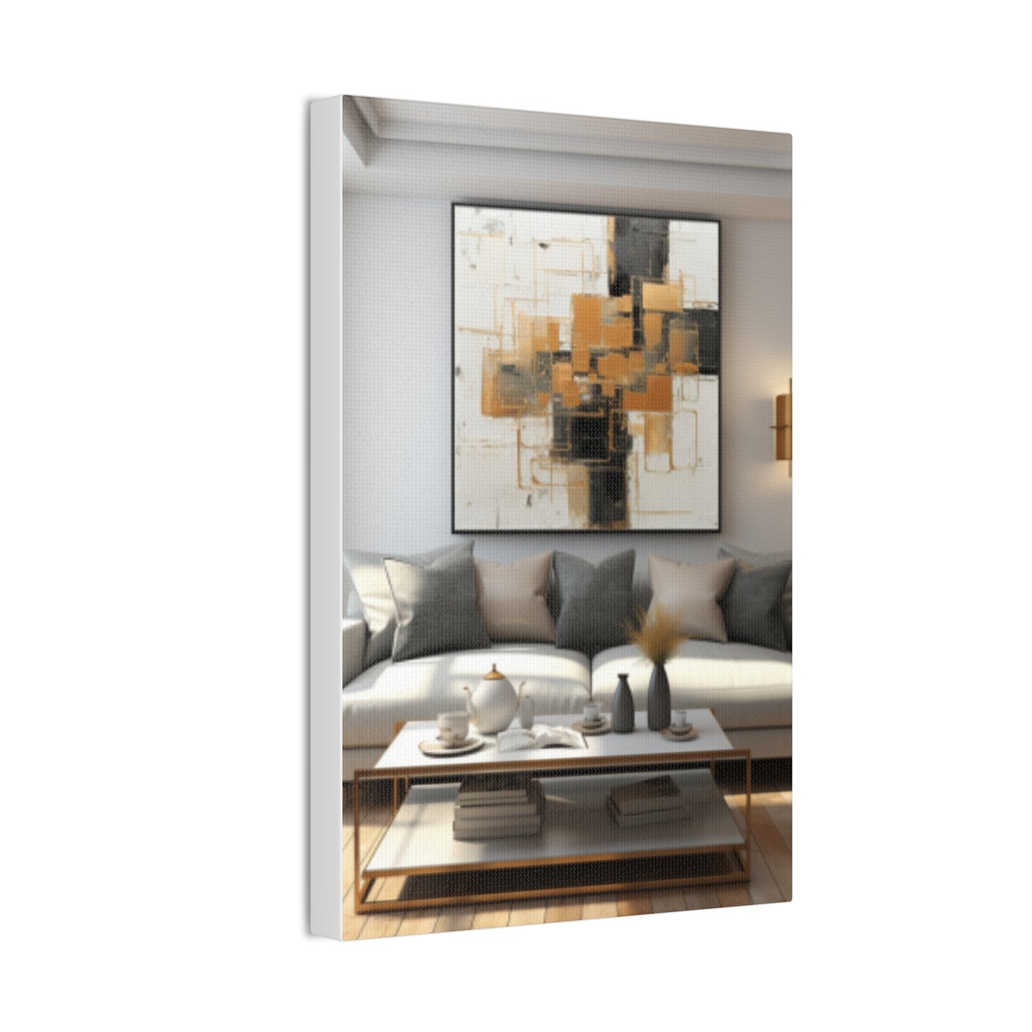 Gold and Black Elegance: A Symphony of Sophistication Canvas Print