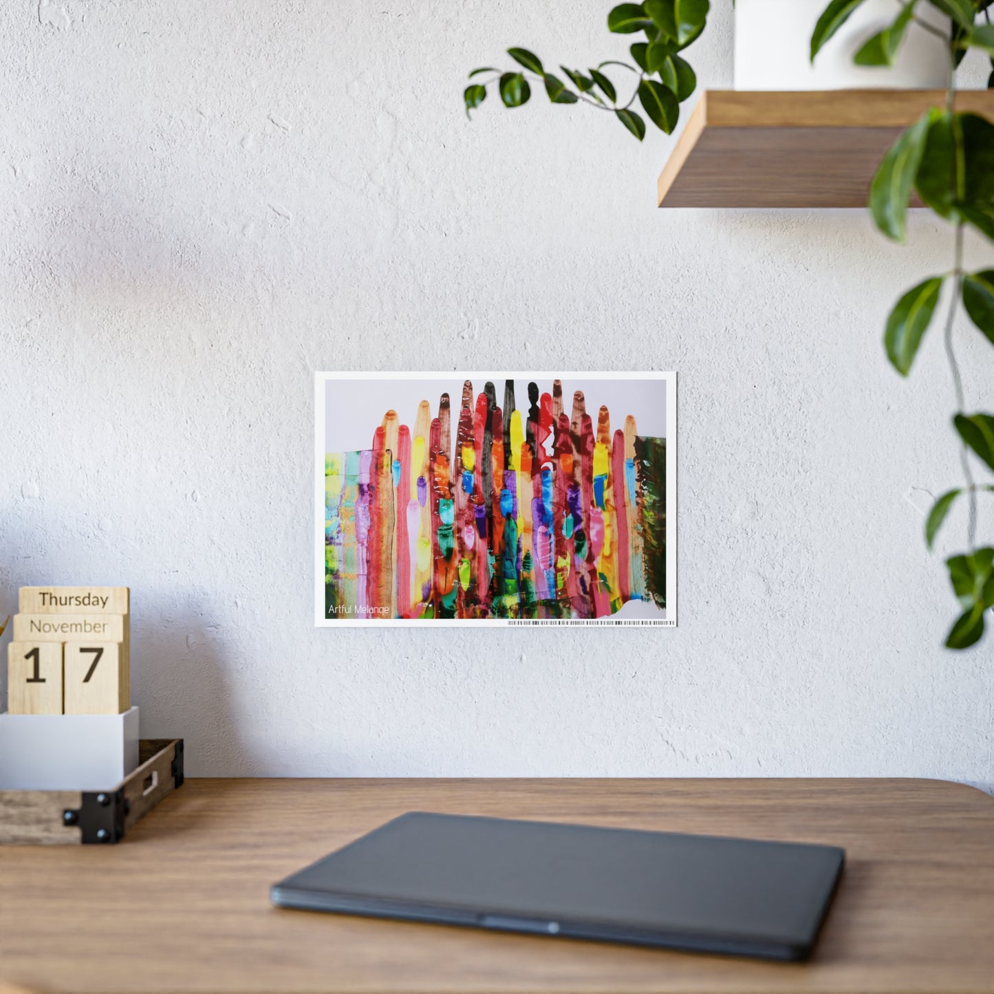 Gleaming Acrylic Abstract Poster: A Spectrum of Colorful Elegance