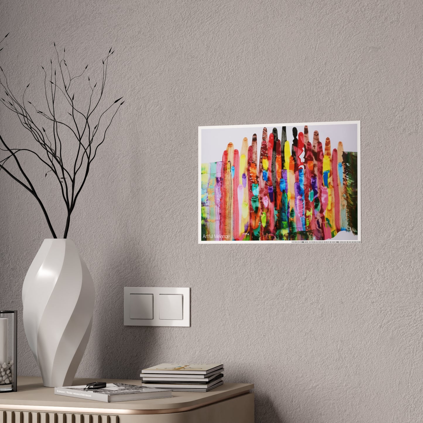 Gleaming Acrylic Abstract Poster: A Spectrum of Colorful Elegance