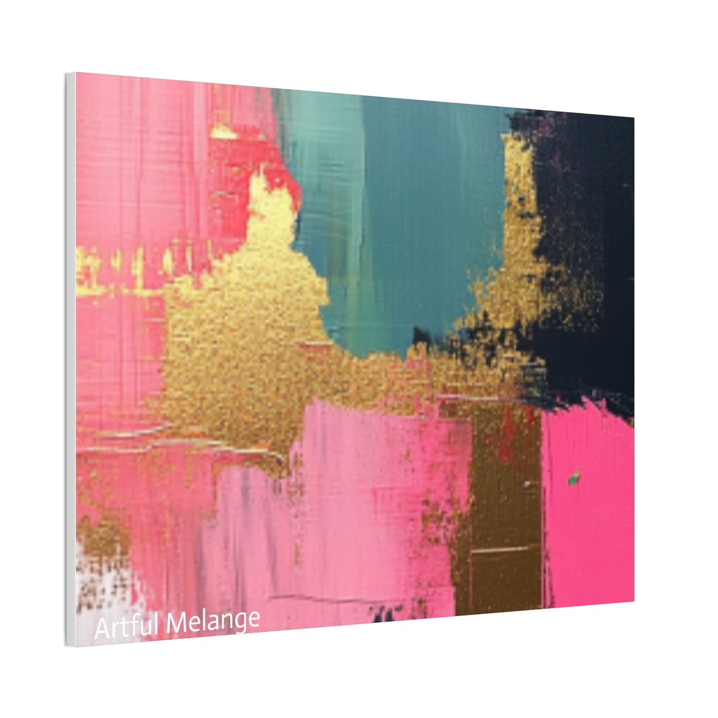 Acrylic Abstract Canvas Print - Homage to the Divine Nine/Pink Green Black and Gold 5