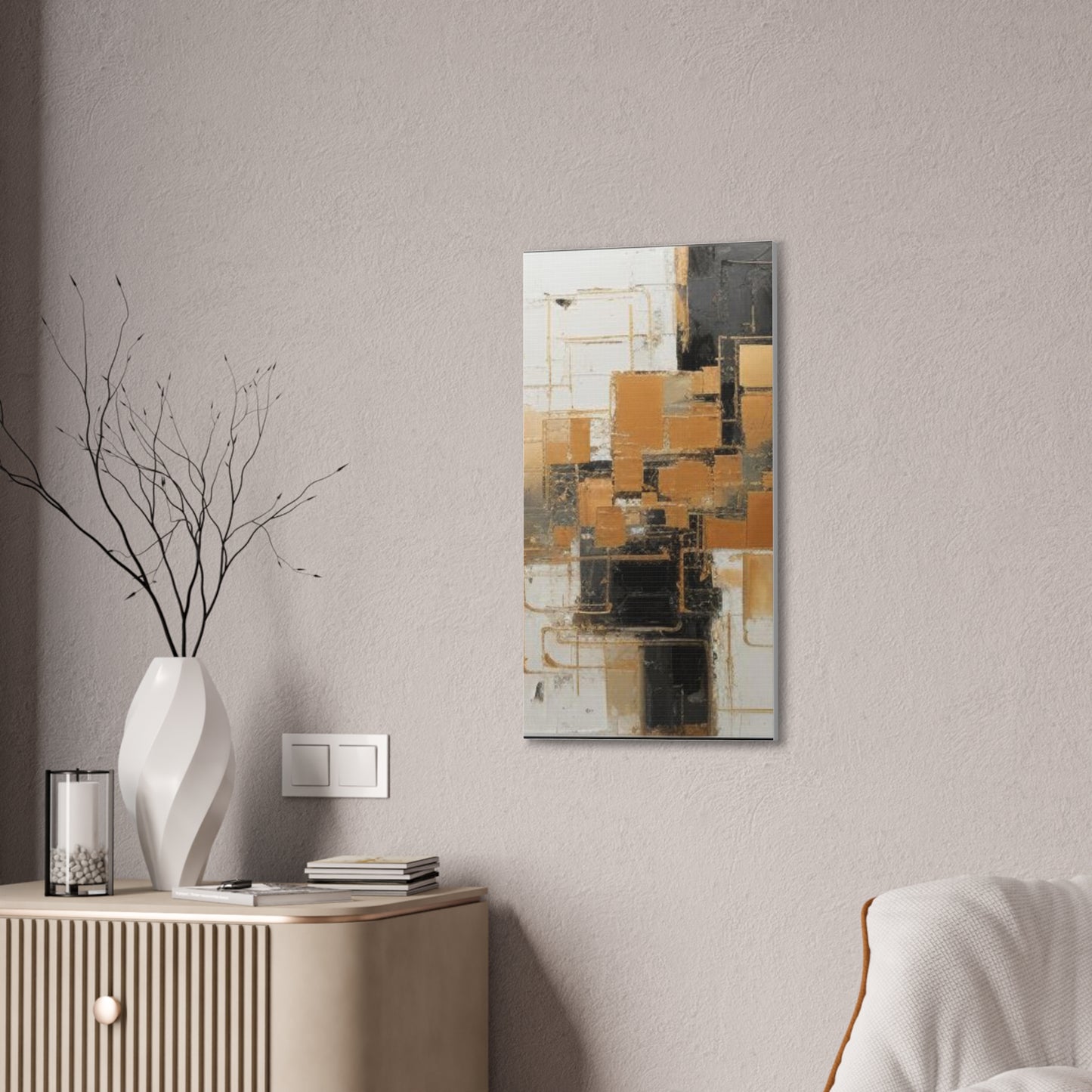 Gold and Black Elegance: A Symphony of Sophistication Canvas Print