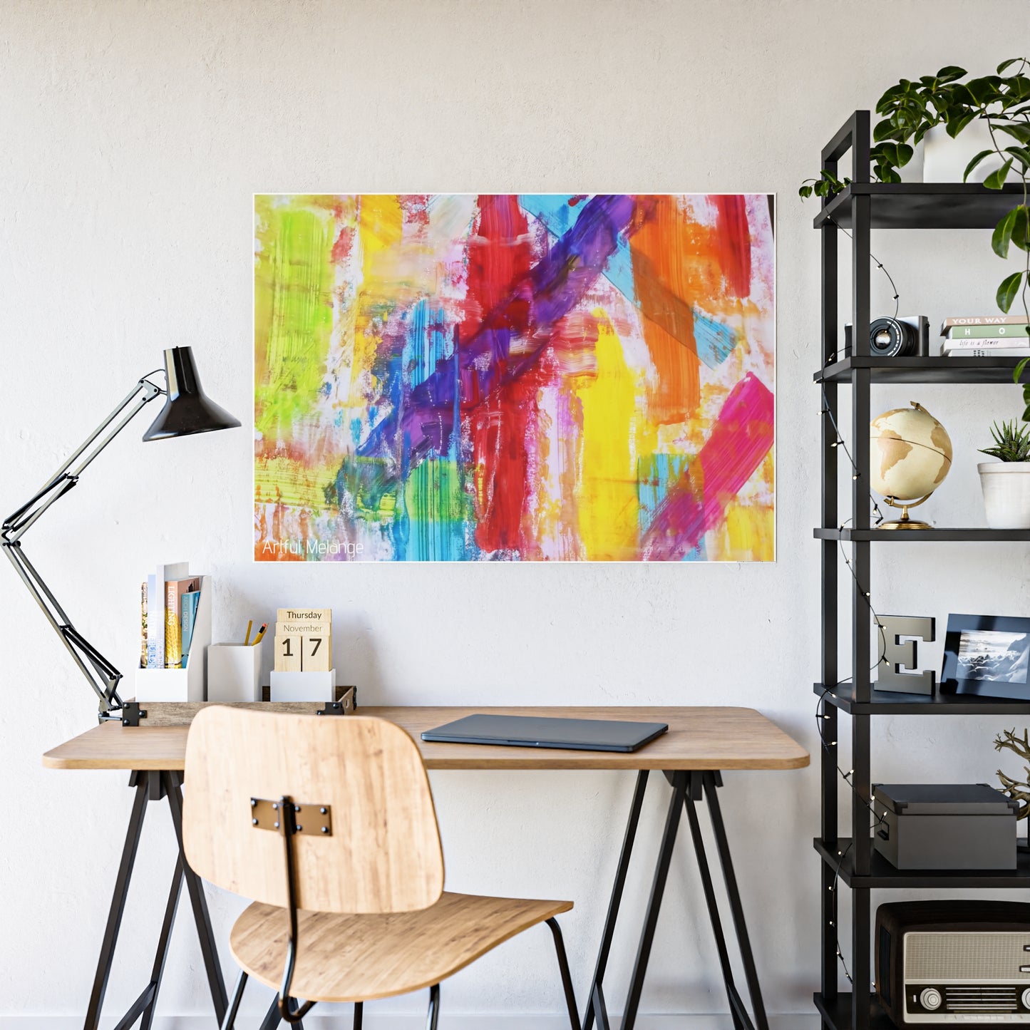 Gleaming Acrylic Abstract Poster: A Spectrum of Colorful Elegance