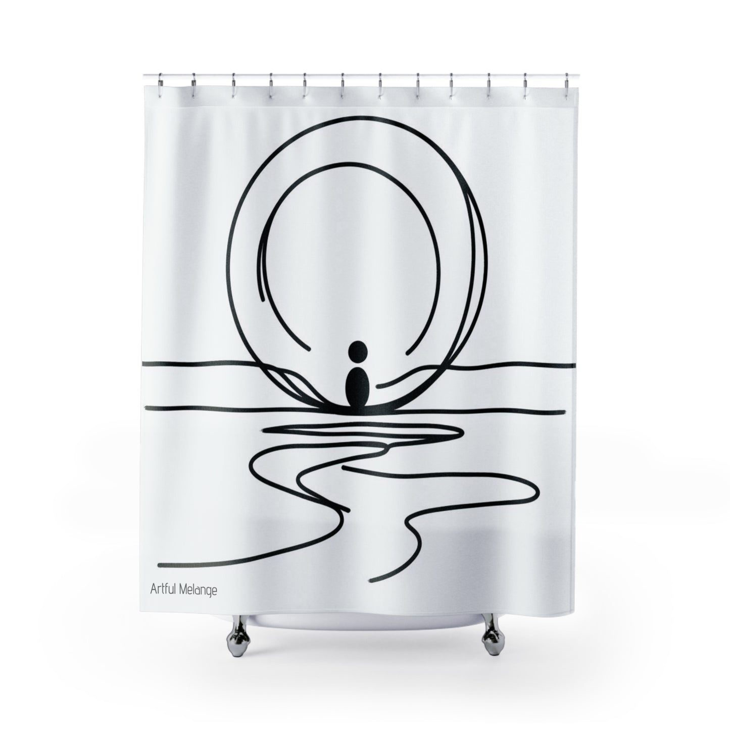 Canvas Cascade: Abstract Acrylic Art Shower Curtain Collection