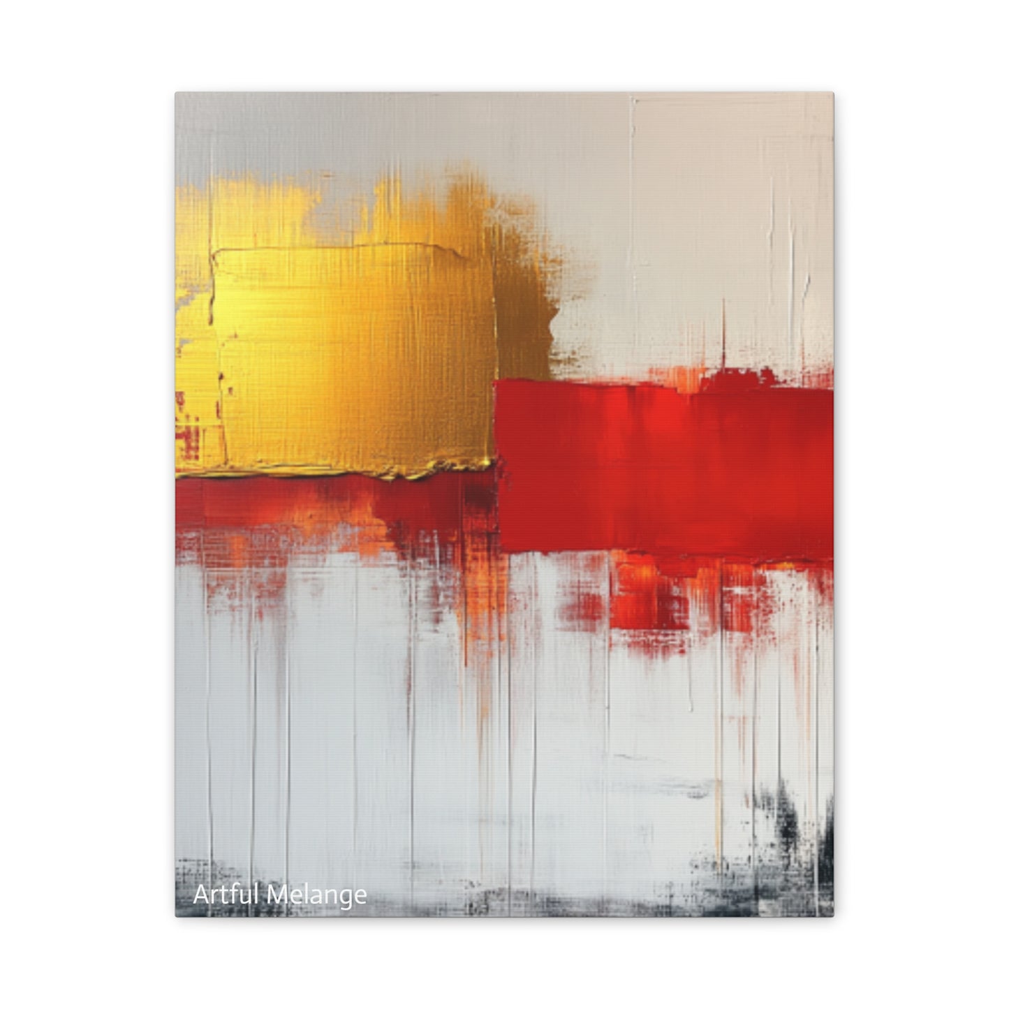 Acrylic Abstract Canvas Print - Homage to the Divine Nine/Red White and Gold 9