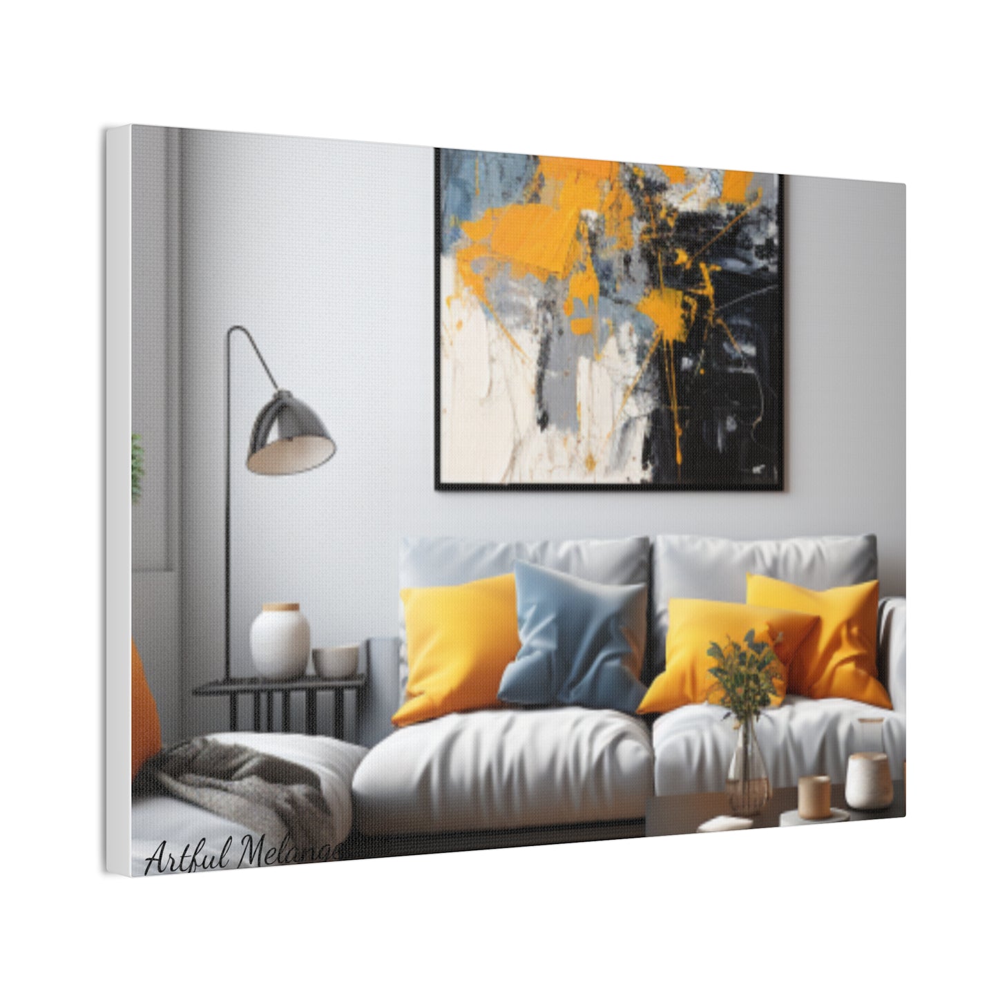 Timeless Elegance: Refined Yellow Hues Canvas Print for Sophisticated Living Spaces