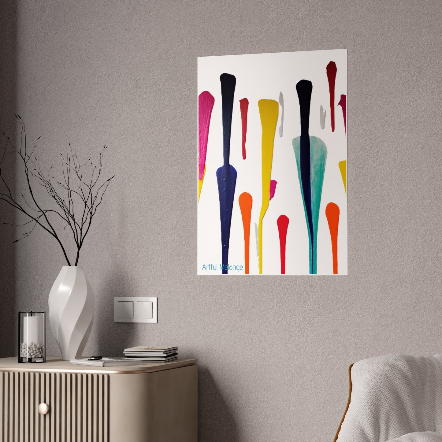 Gleaming Acrylic Abstract Poster: A Spectrum of Colorful Elegance