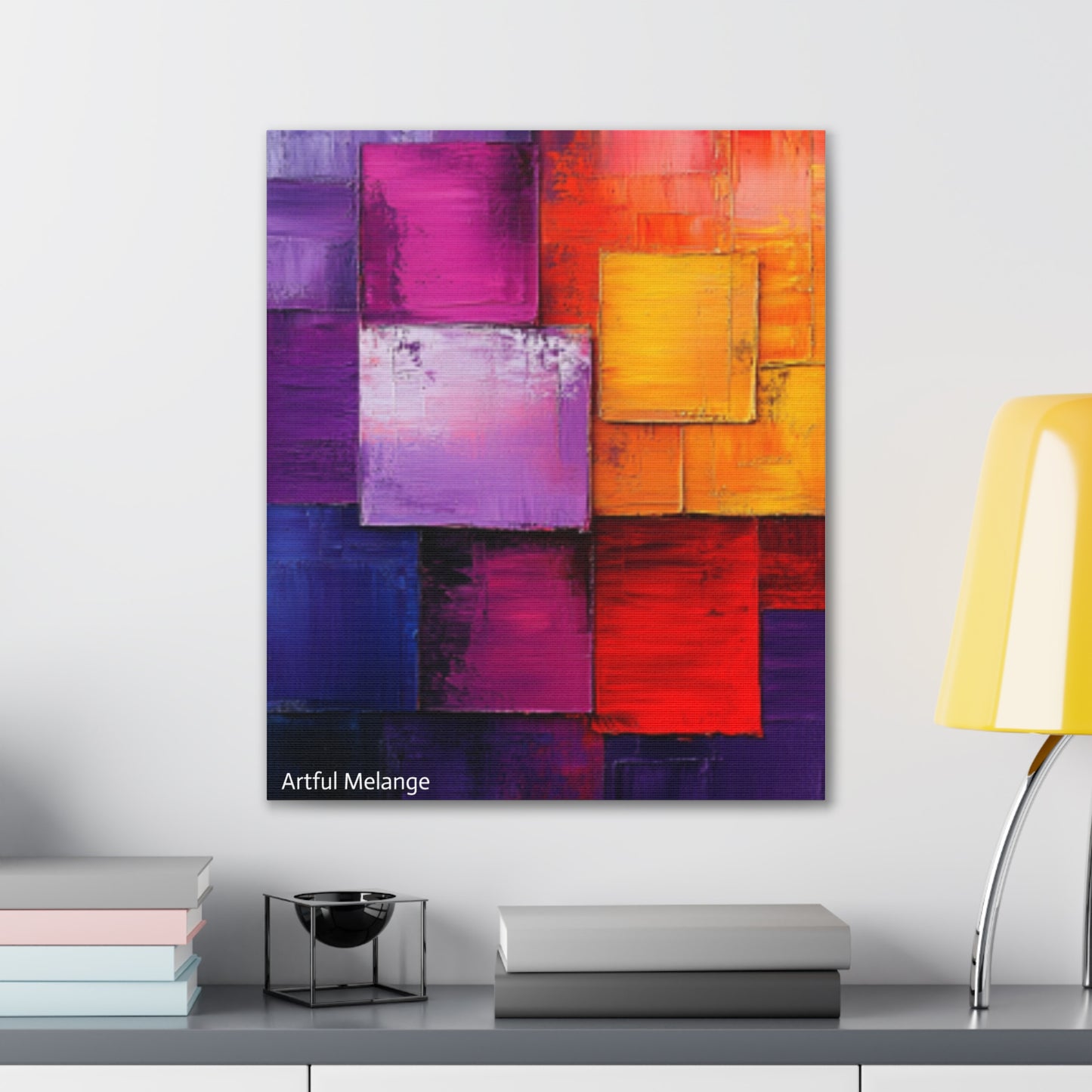 Acrylic Abstract Canvas Print - Homage to the Divine Nine/Red White Purple and Gold 8