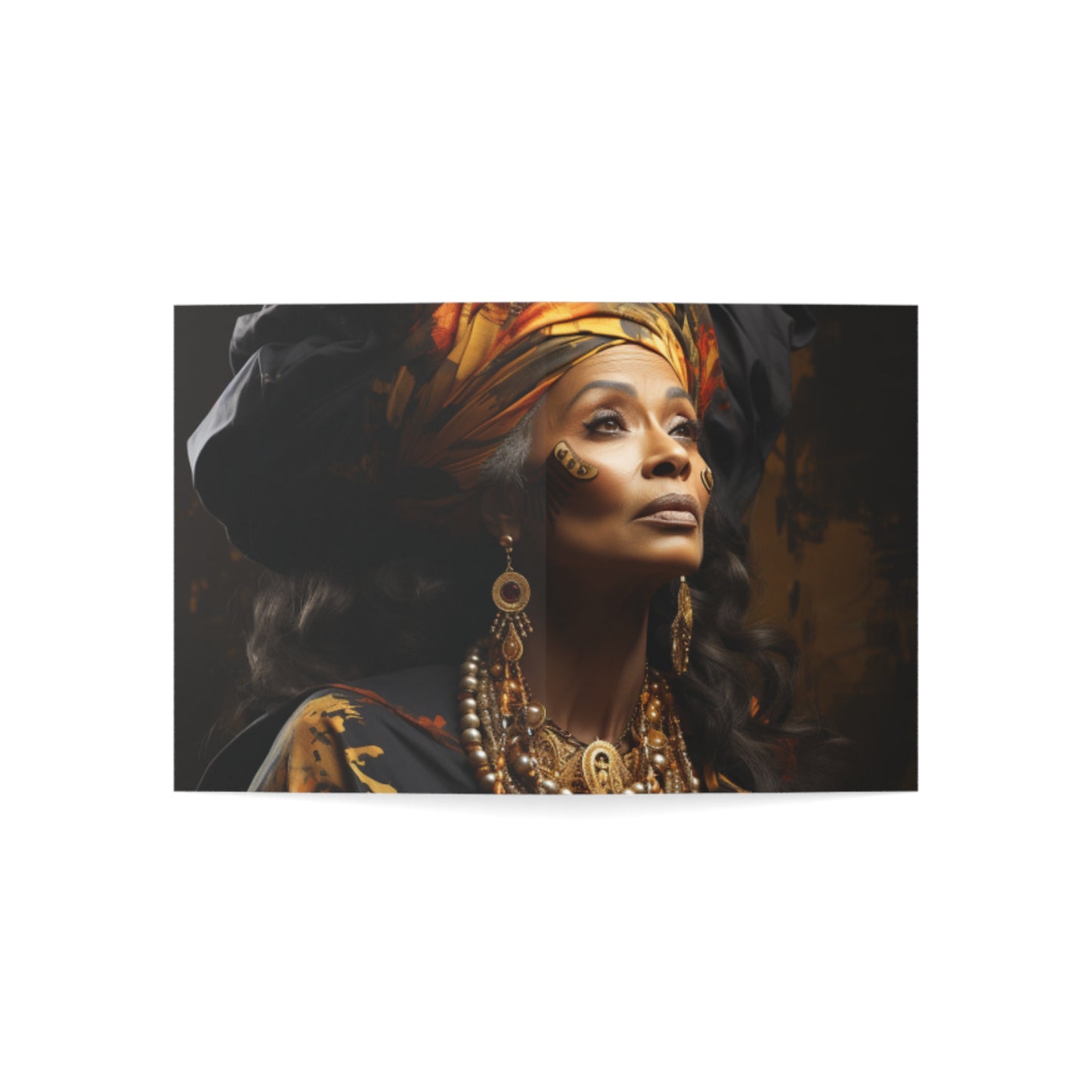 A Tapestry of Grace Note Cards: Showcasing Regal Black Women as African Royalty 1, 10, 30, and 50 pcs