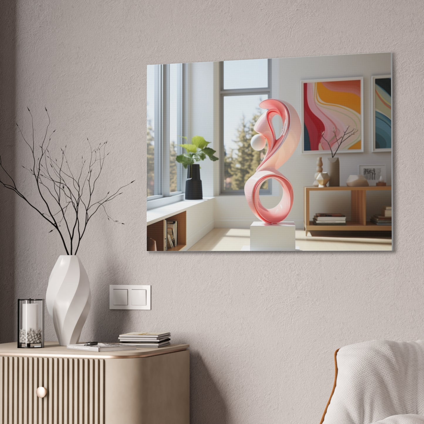 Timeless Elegance: Refined Pink Hues Canvas Print for Sophisticated Living Spaces