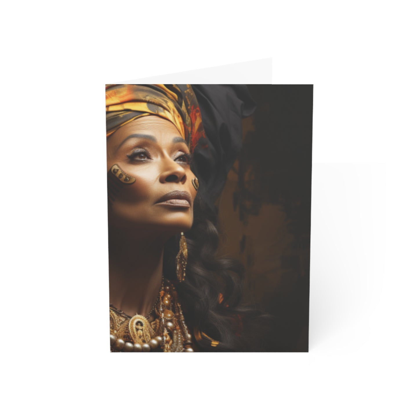 A Tapestry of Grace Note Cards: Showcasing Regal Black Women as African Royalty 1, 10, 30, and 50 pcs