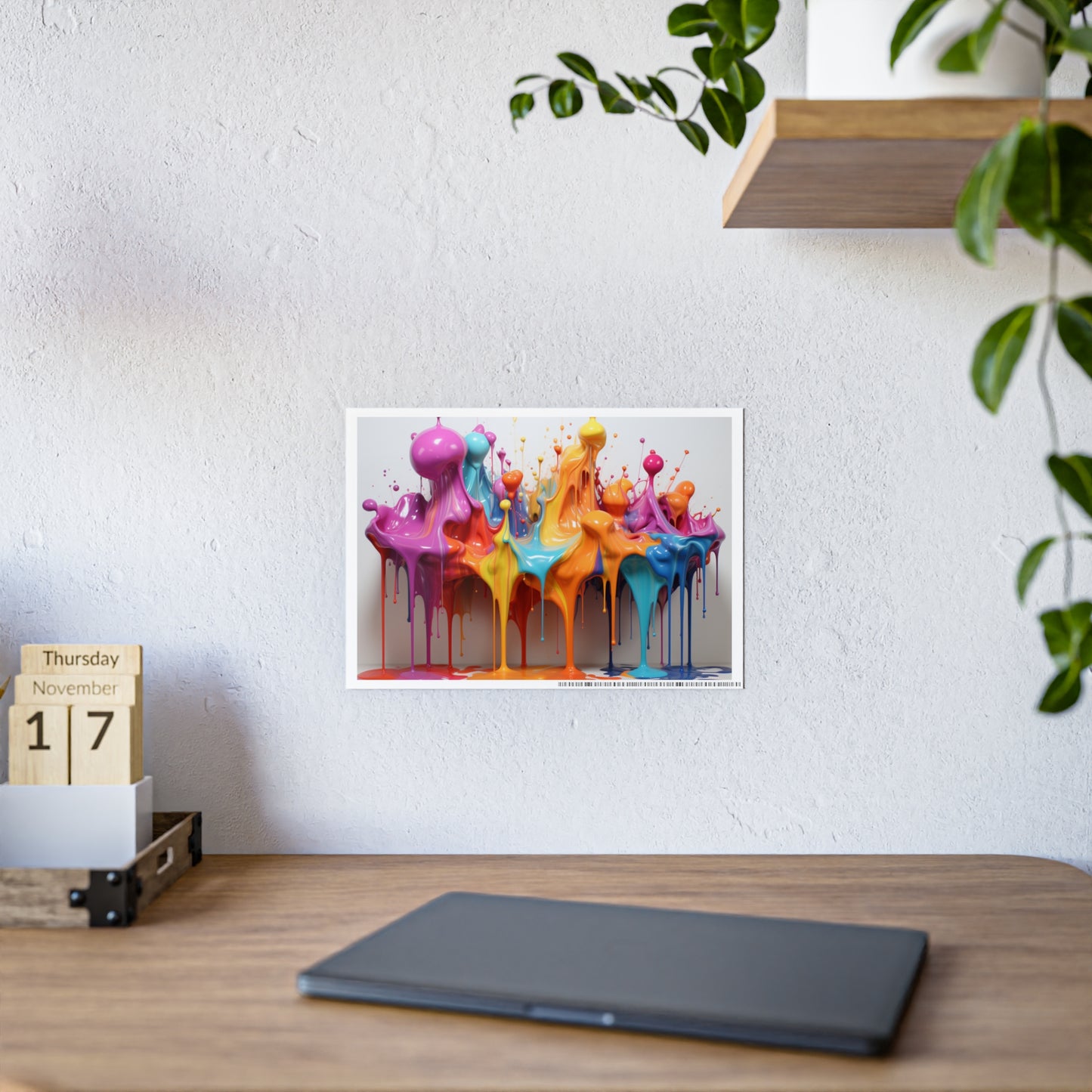 Gleaming Acrylic Abstract Poster: A Spectrum of Colorful Elegance