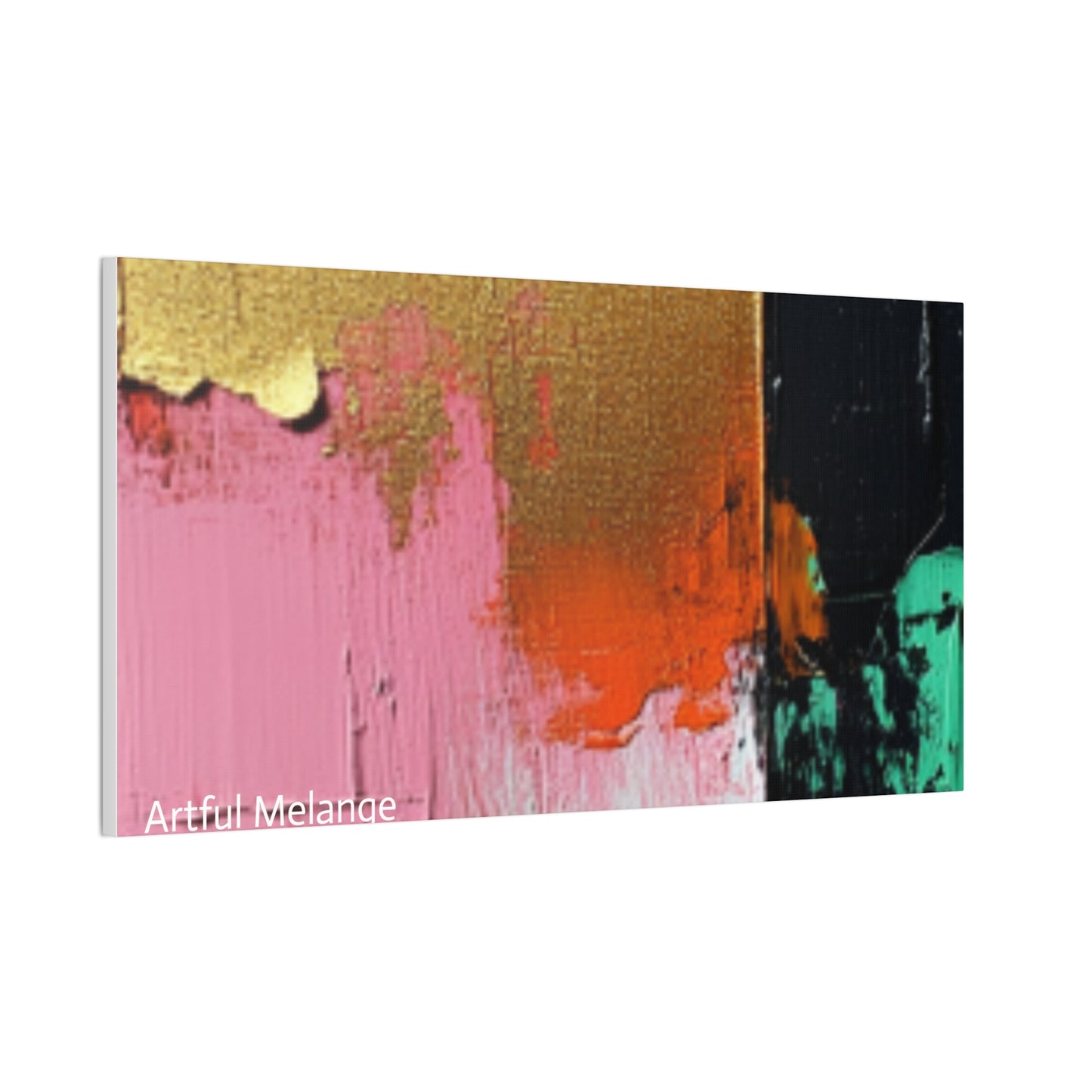 Acrylic Abstract Canvas Print - Homage to the Divine Nine/Pink Green Black and Gold 7