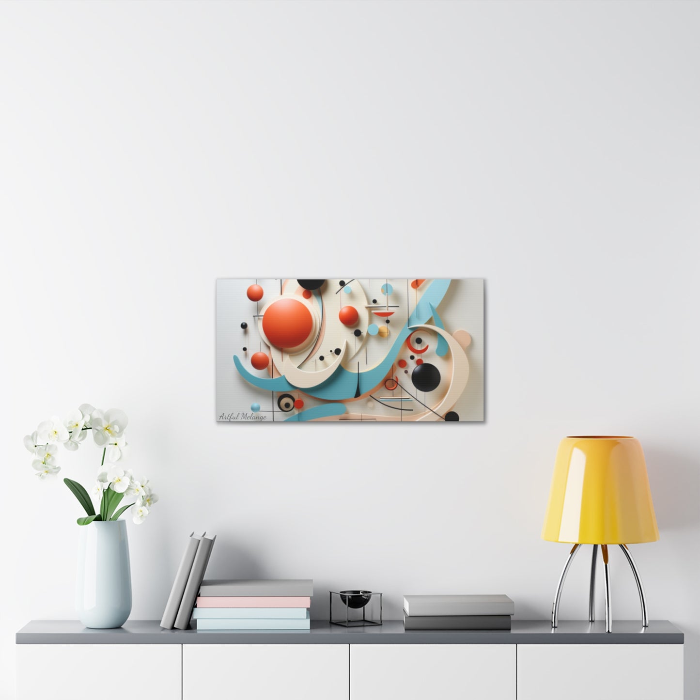 Harmony in Cyan and Peach- Graphic Print