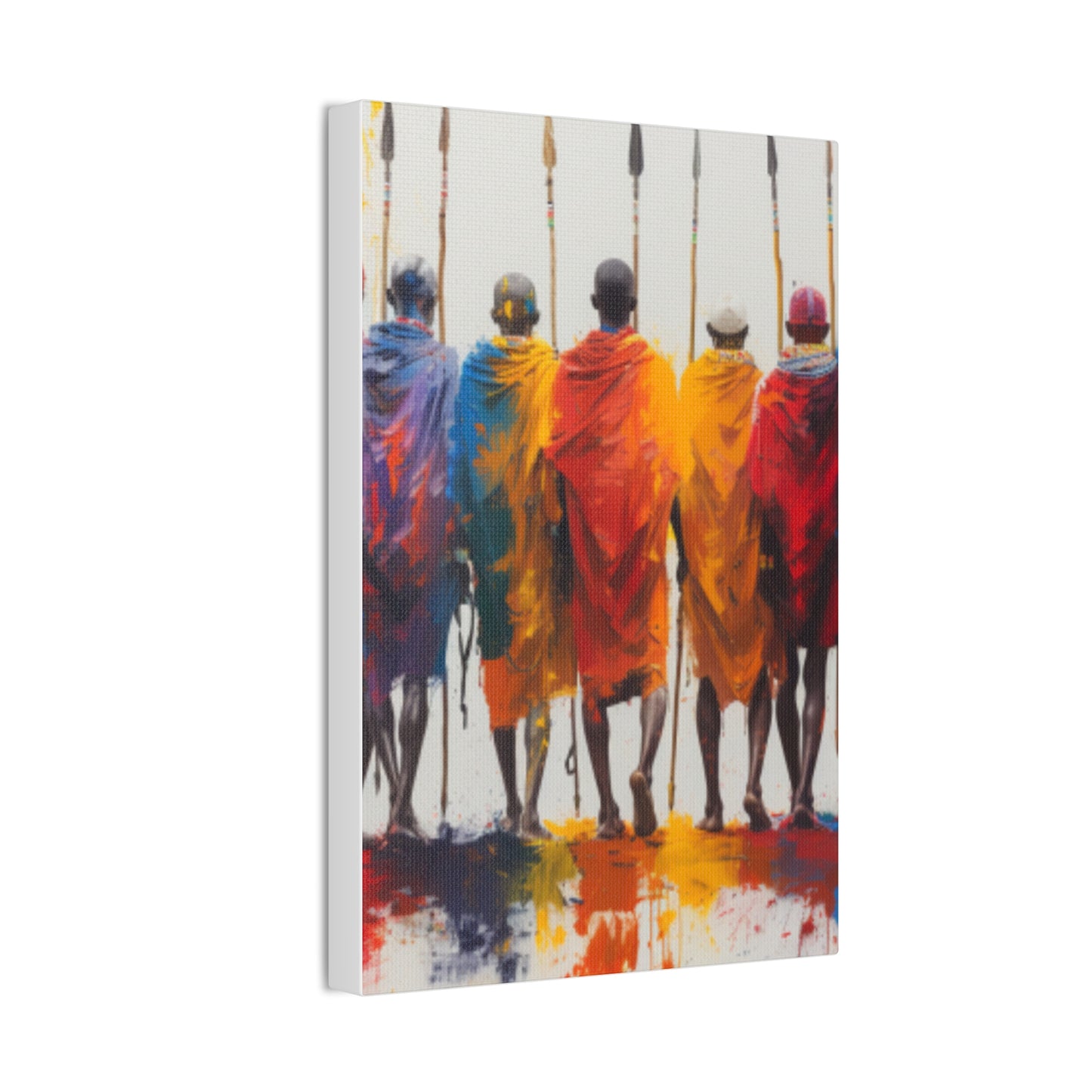 Masai Warriors Abstract Canvas Print