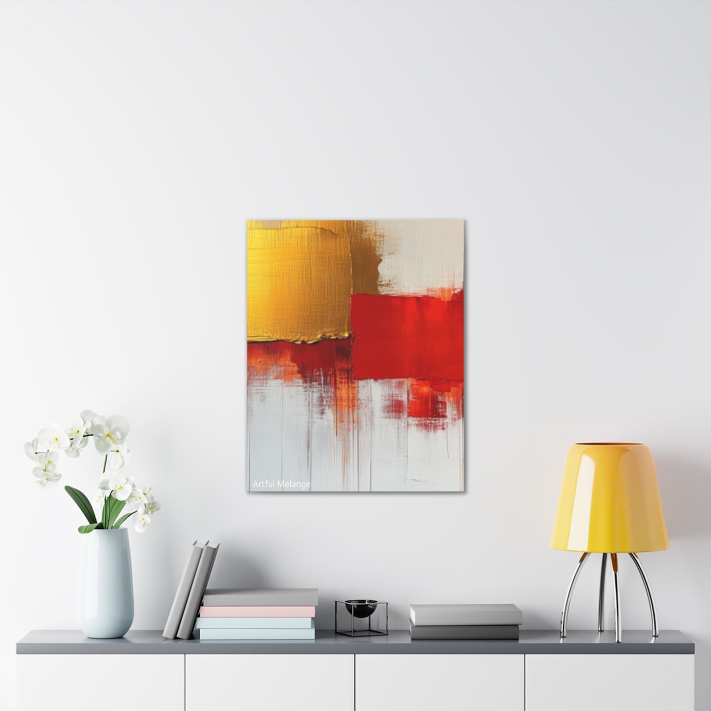 Acrylic Abstract Canvas Print - Homage to the Divine Nine/Red White and Gold 9