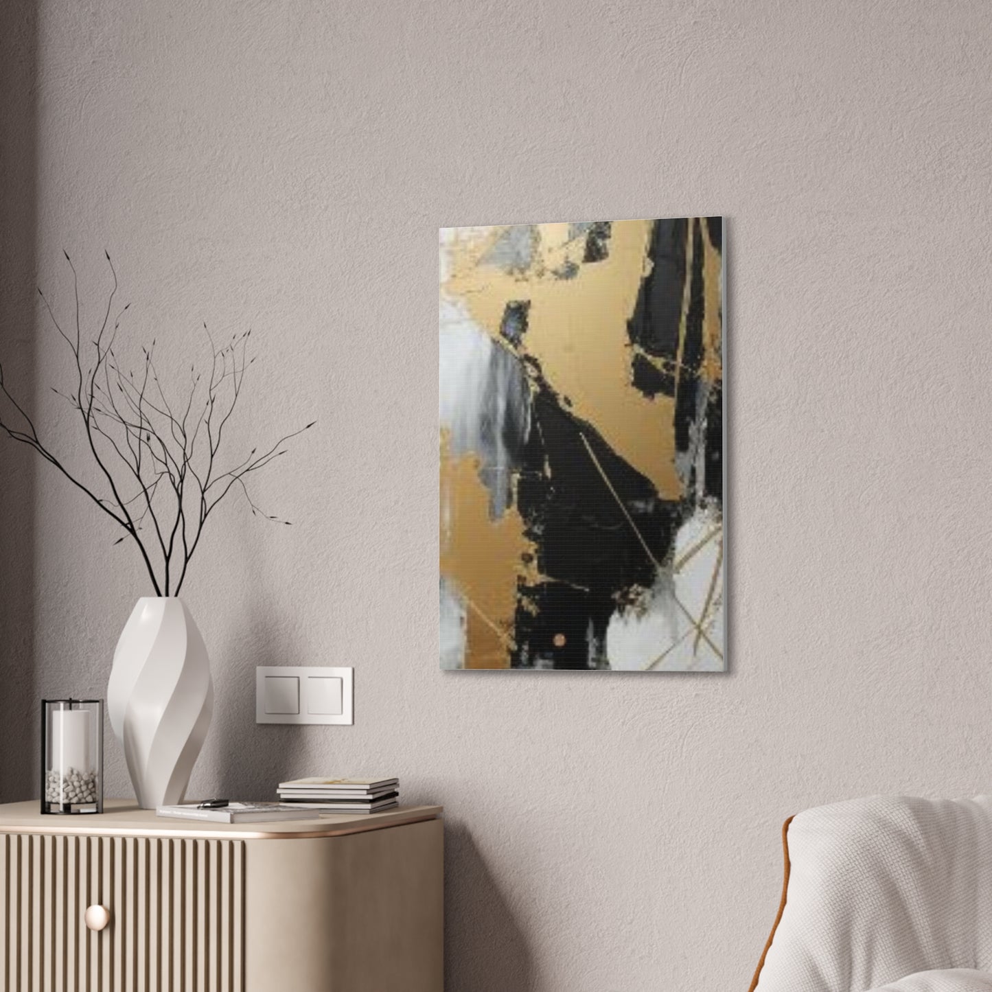 Gold and Black Elegance: A Symphony of Sophistication Canvas Print