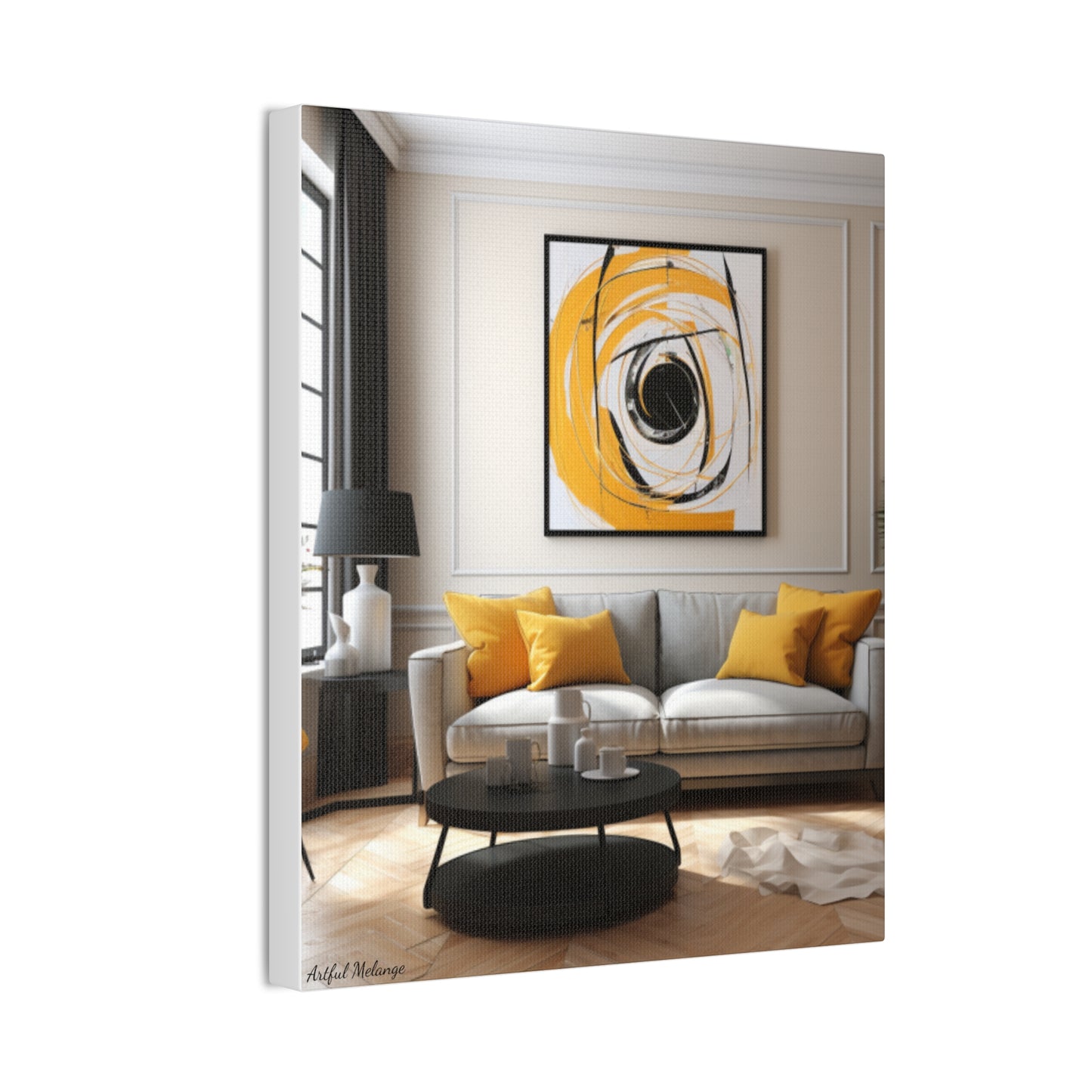 Timeless Elegance: Refined Yellow Hues Canvas Print for Sophisticated Living Spaces