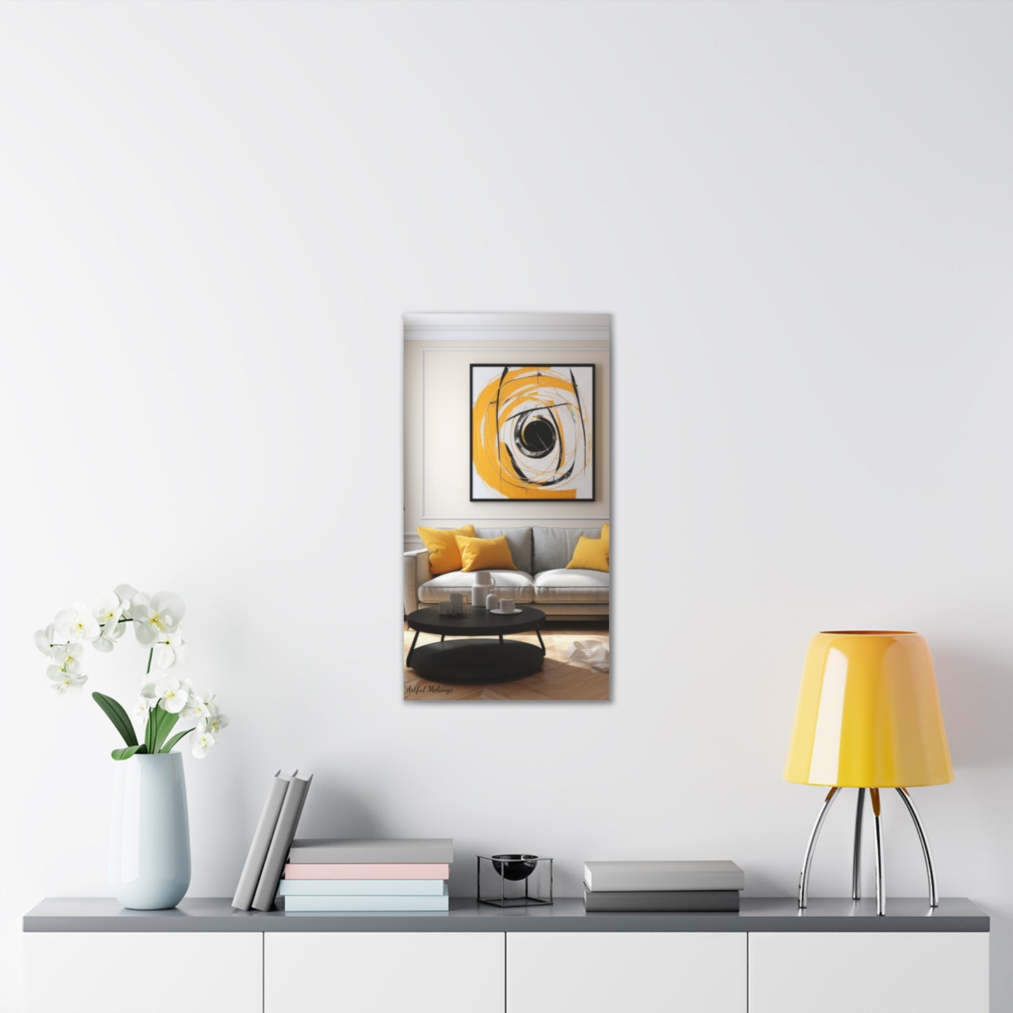 Timeless Elegance: Refined Yellow Hues Canvas Print for Sophisticated Living Spaces