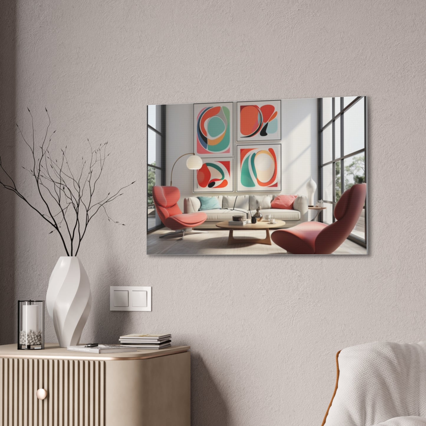 Timeless Elegance: Refined Pink Hues Canvas Print for Sophisticated Living Spaces