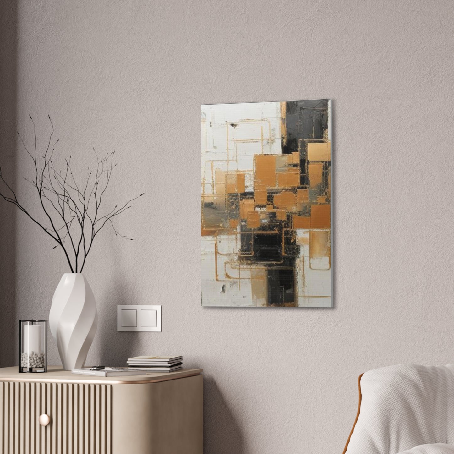 Gold and Black Elegance: A Symphony of Sophistication Canvas Print