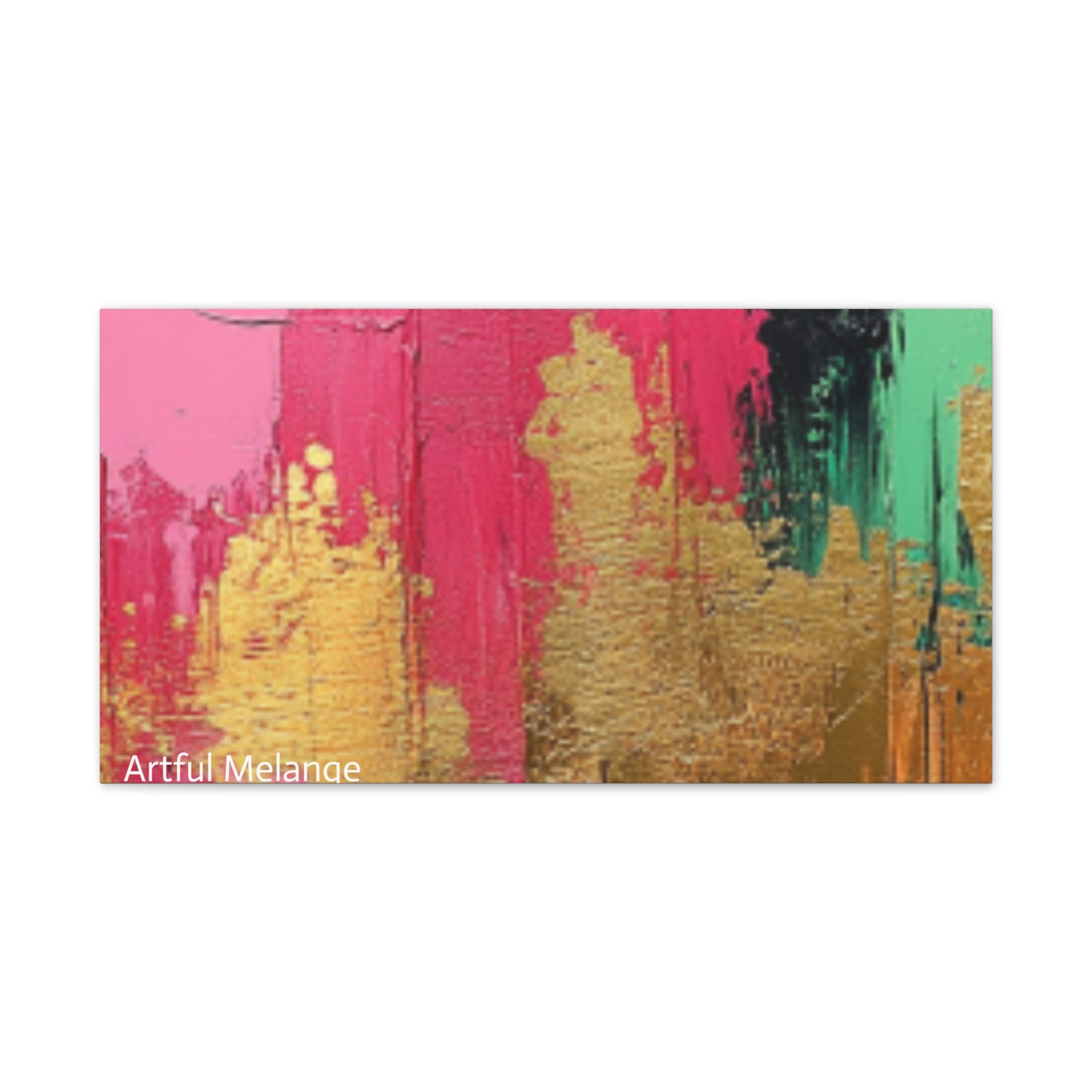 Acrylic Abstract Canvas Print - Homage To The Divine Nine/Pink Green Black and Gold 8