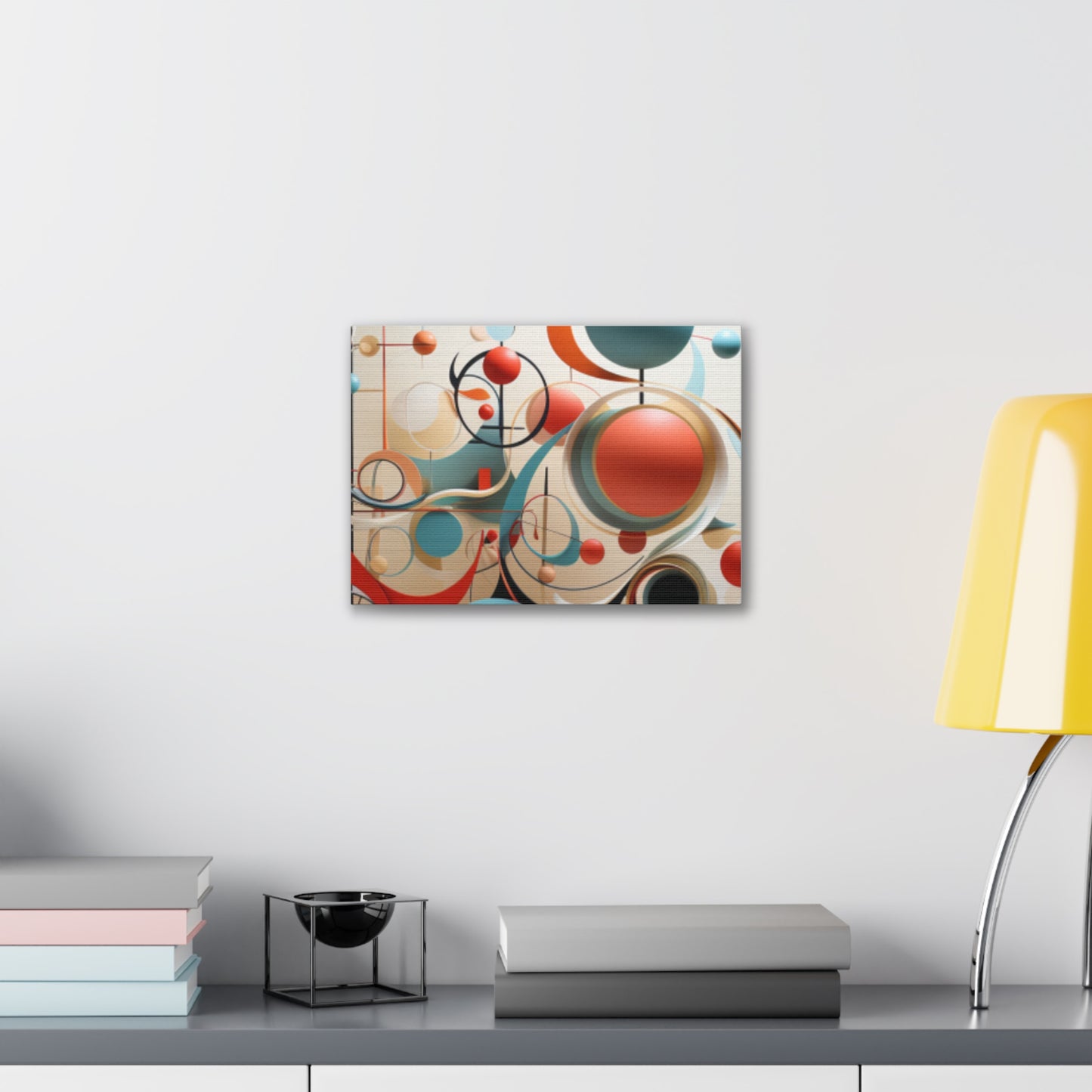 Harmony in Cyan and Peach- Graphic Print