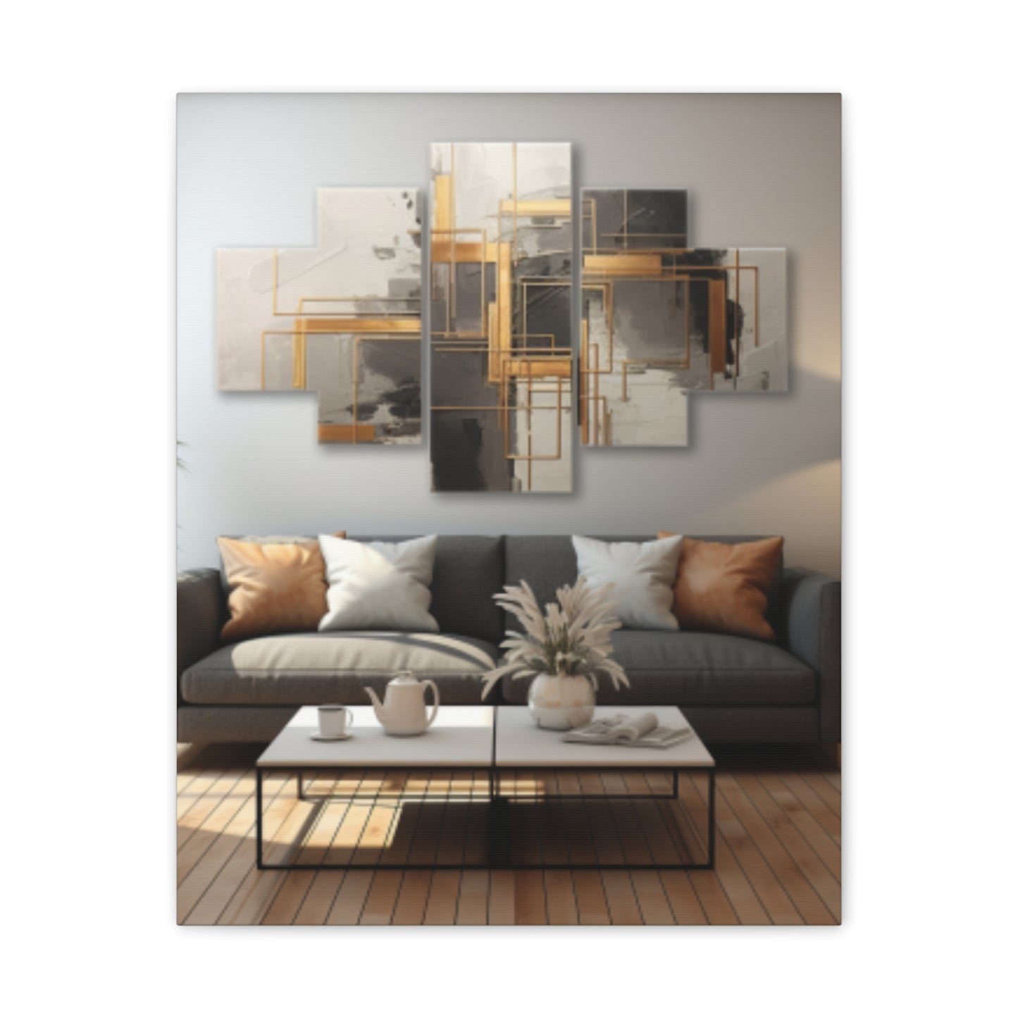 Gold and Black  Elegance: A Symphony of Sophistication Canvas Print