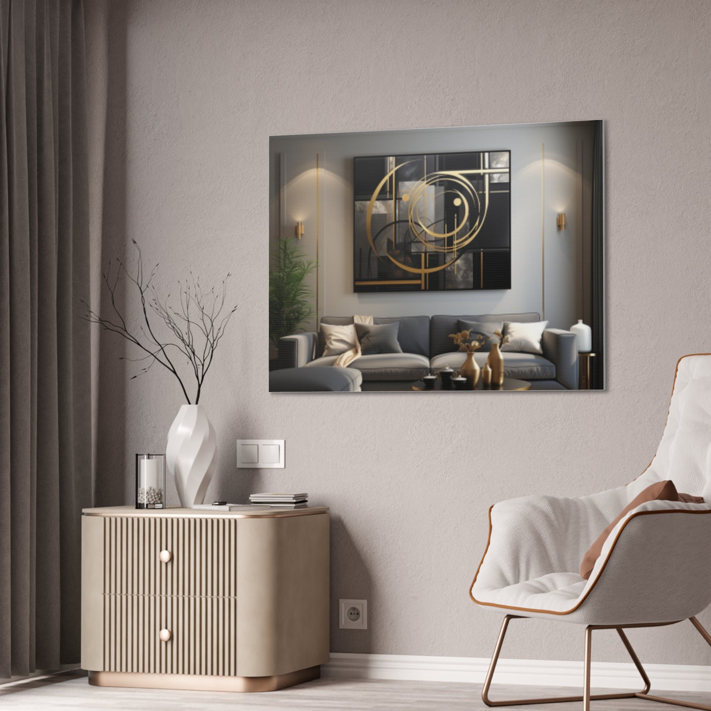 Gold and Black  Elegance: A Symphony of Sophistication Canvas Print