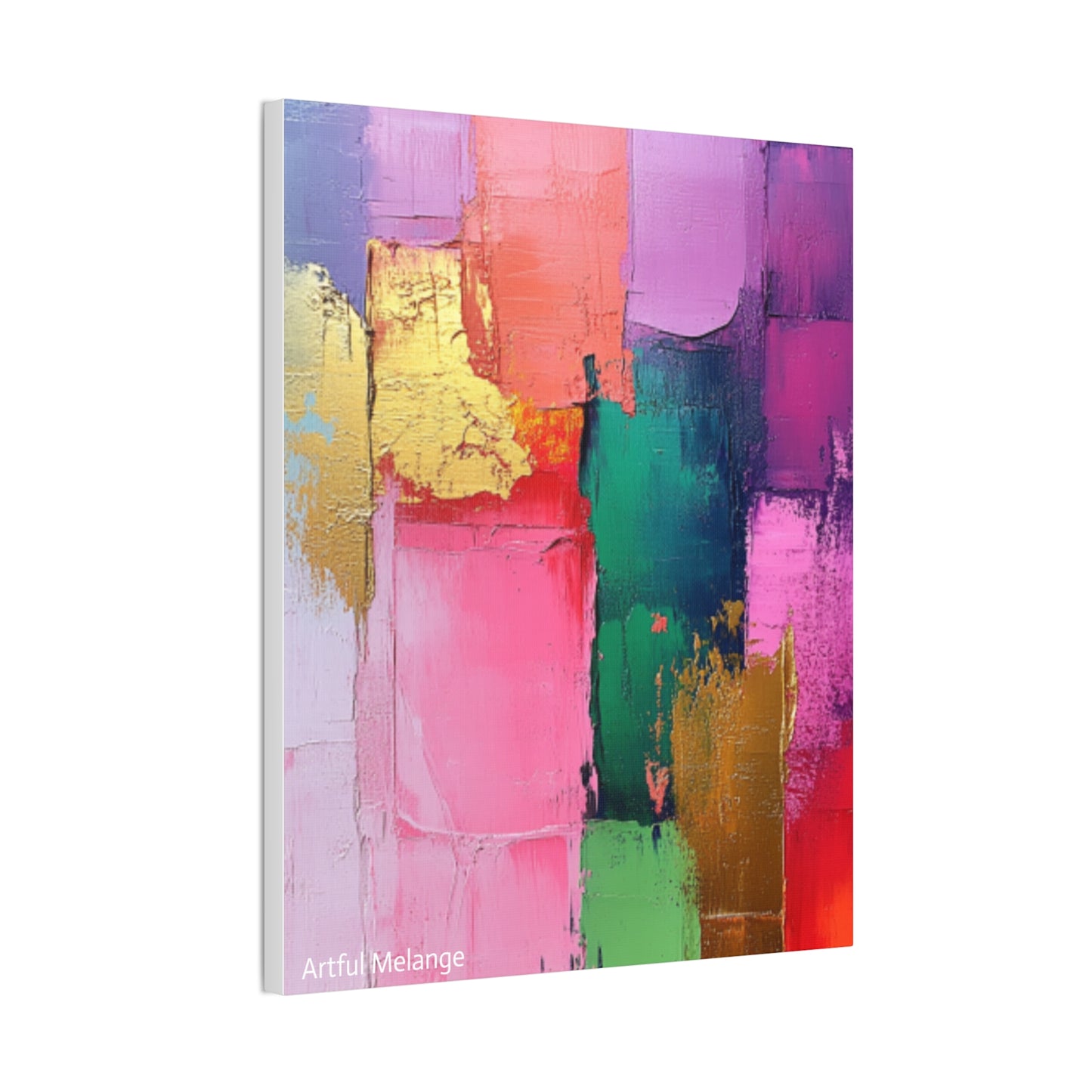 Acrylic Abstract Canvas Print - Homage to the Divine Nine/Pink Green Purple and Gold 1