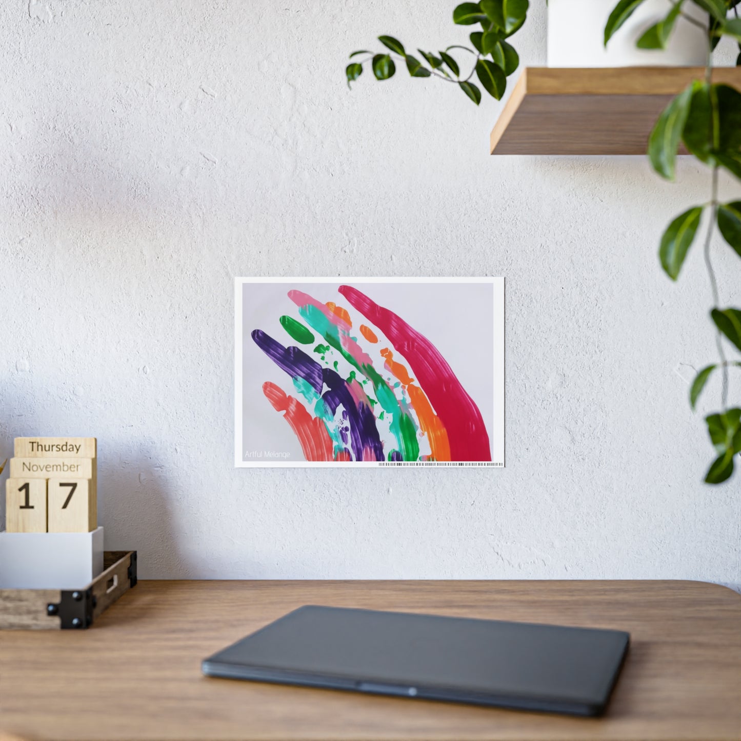 Gleaming Acrylic Abstract Poster: A Spectrum of Colorful Elegance