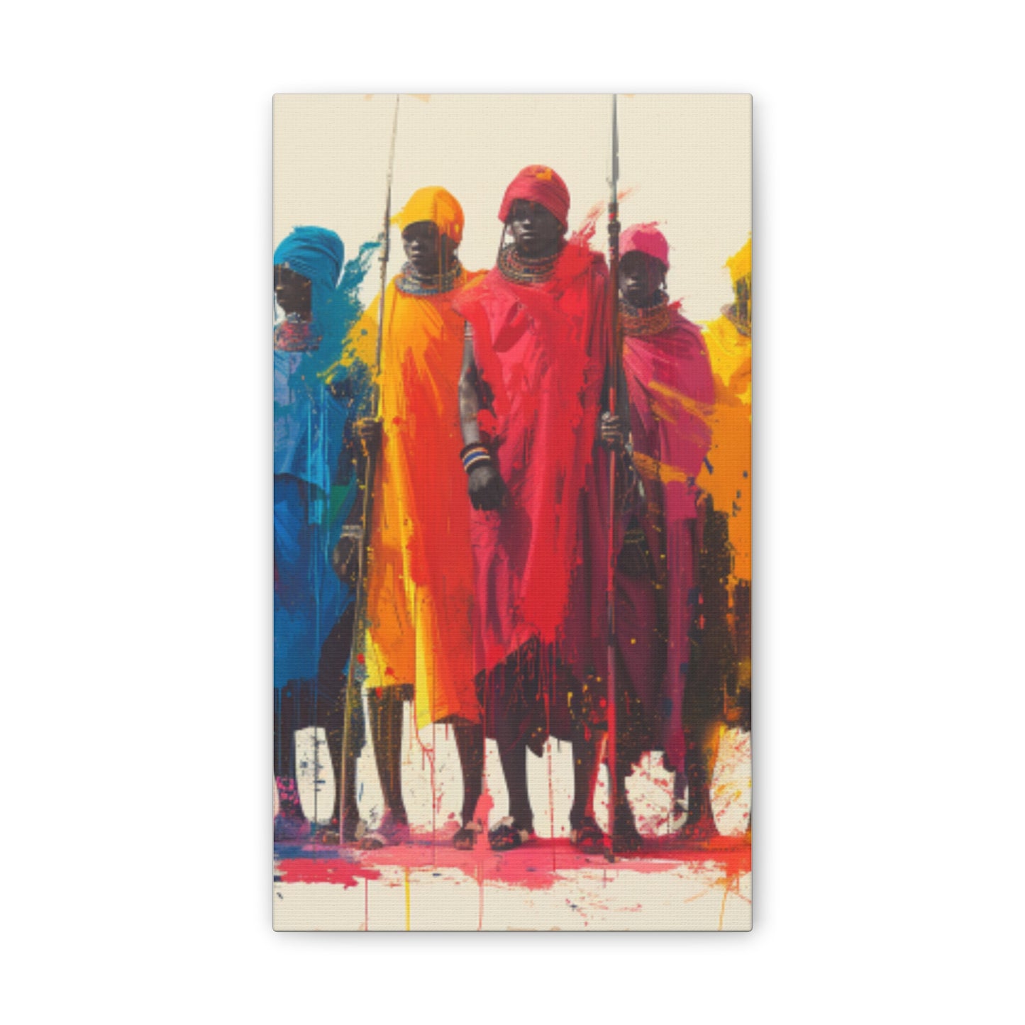 Masai Warriors Abstract Canvas Print