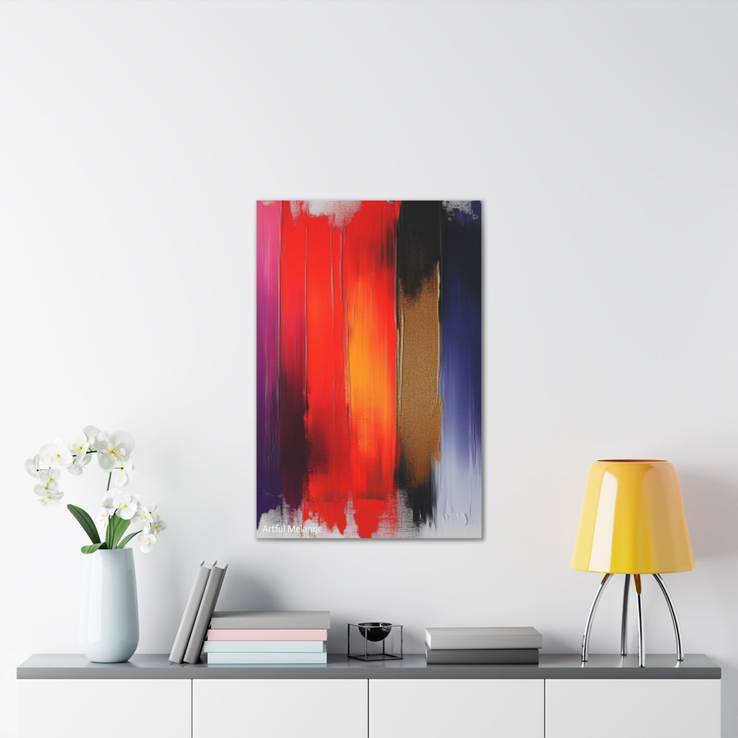 Acrylic Abstract Canvas Print - Homage to the Divine Nine/Red White Purple and Gold 3