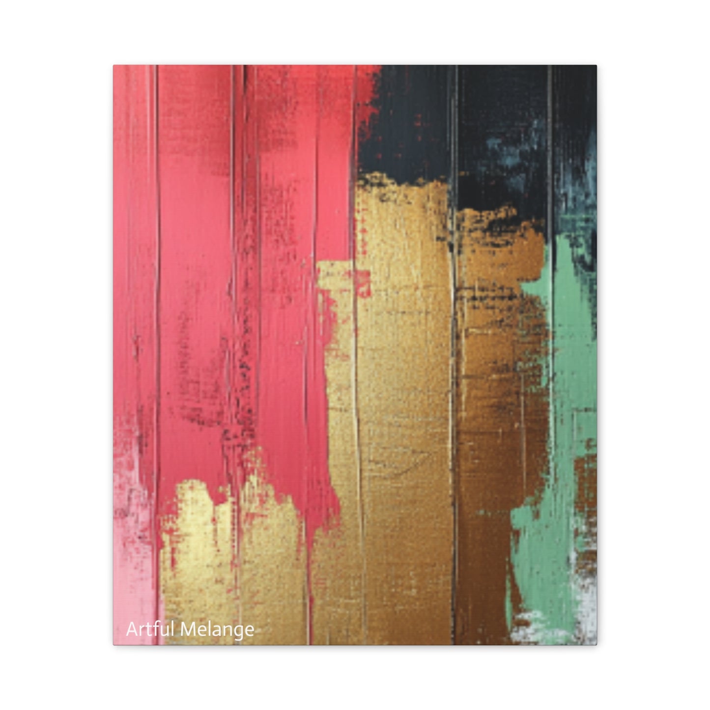 Acrylic Abstract Canvas Print - Homage to the Divine Nine/Pink Green Black and Gold 6