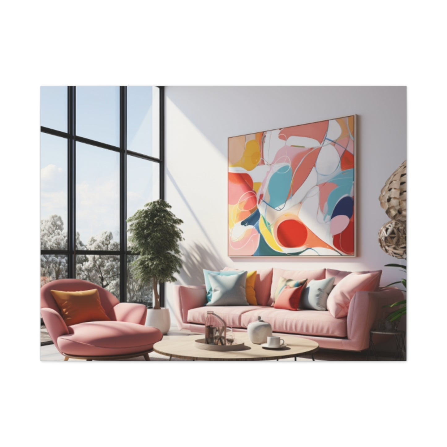 Timeless Elegance: Refined Pink Hues Canvas Print for Sophisticated Living Spaces