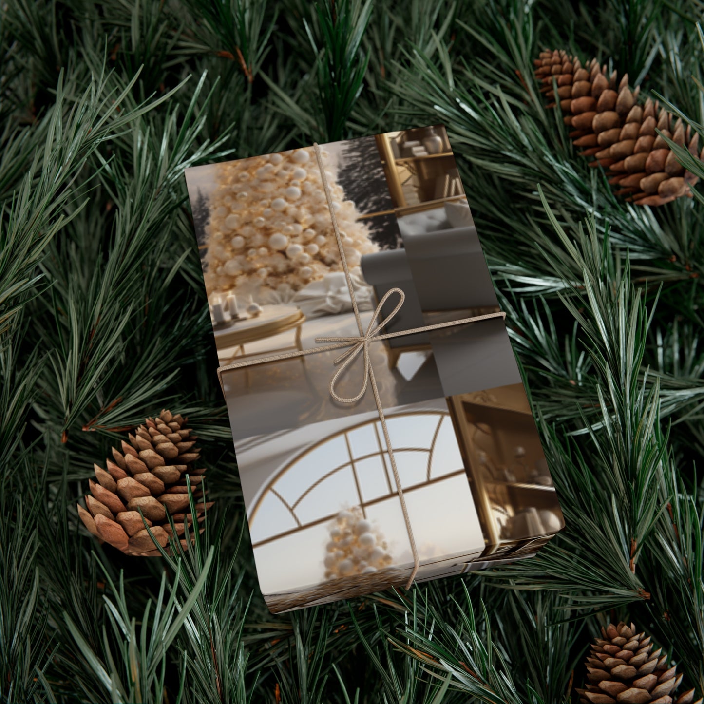 Elegant Gold and White Holiday Wrapping Paper Collection – Elevate Your Gifts with Sophisticated Style