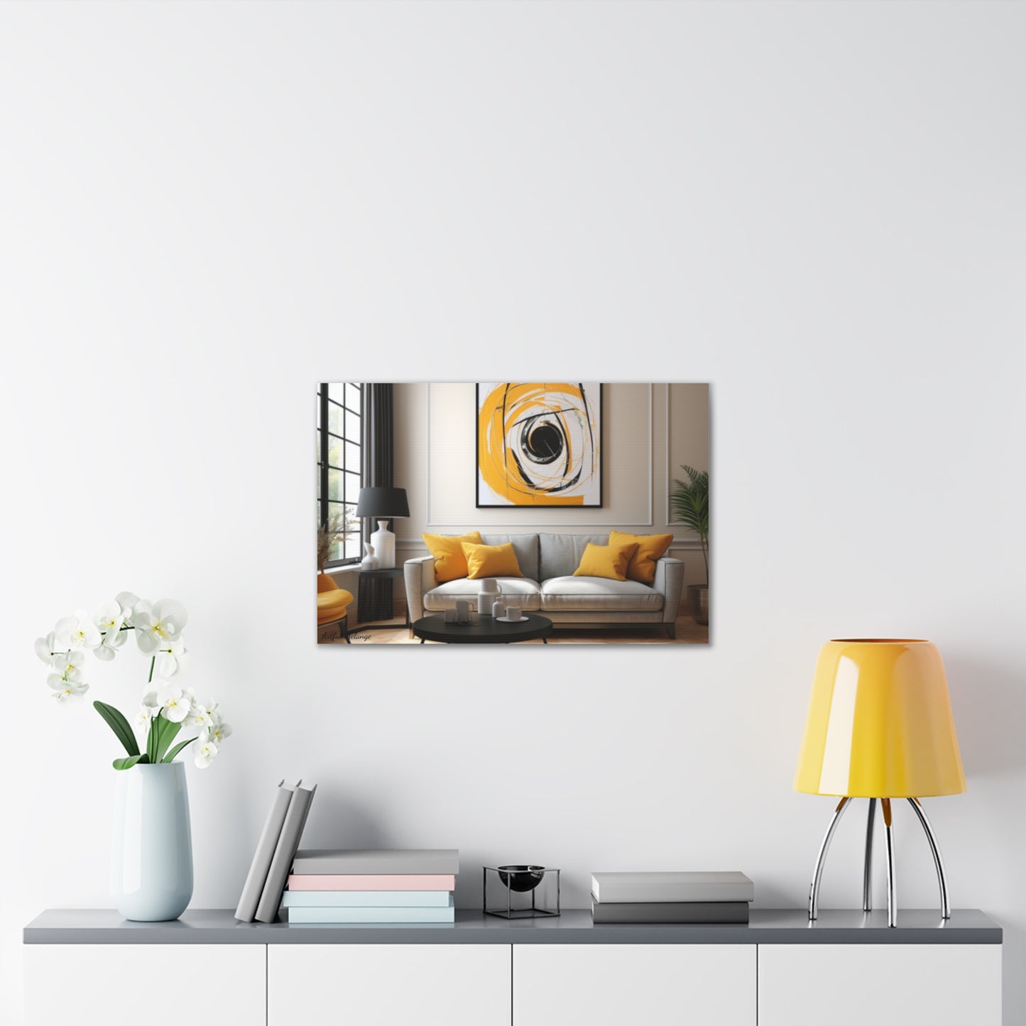 Timeless Elegance: Refined Yellow Hues Canvas Print for Sophisticated Living Spaces