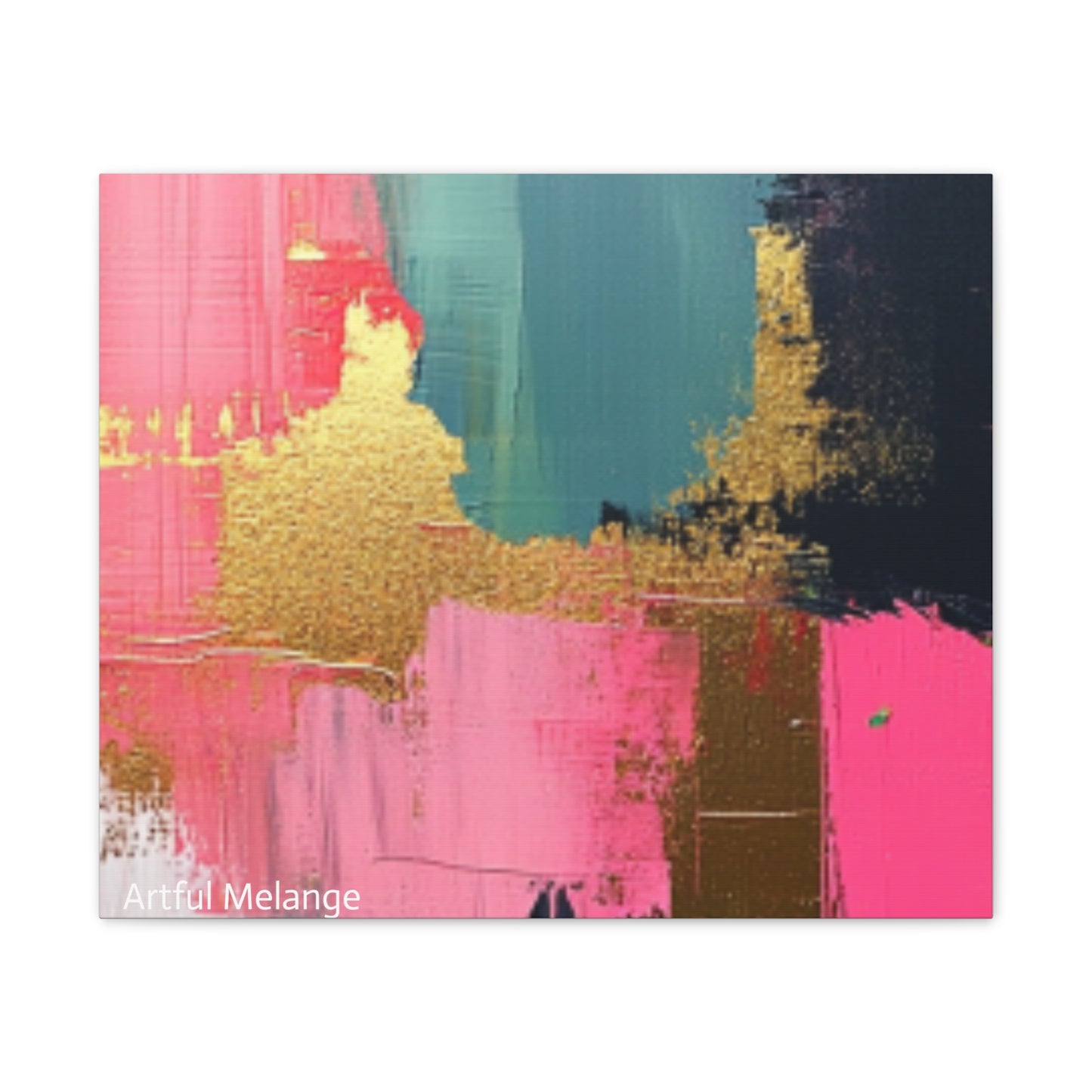 Acrylic Abstract Canvas Print - Homage to the Divine Nine/Pink Green Black and Gold 5