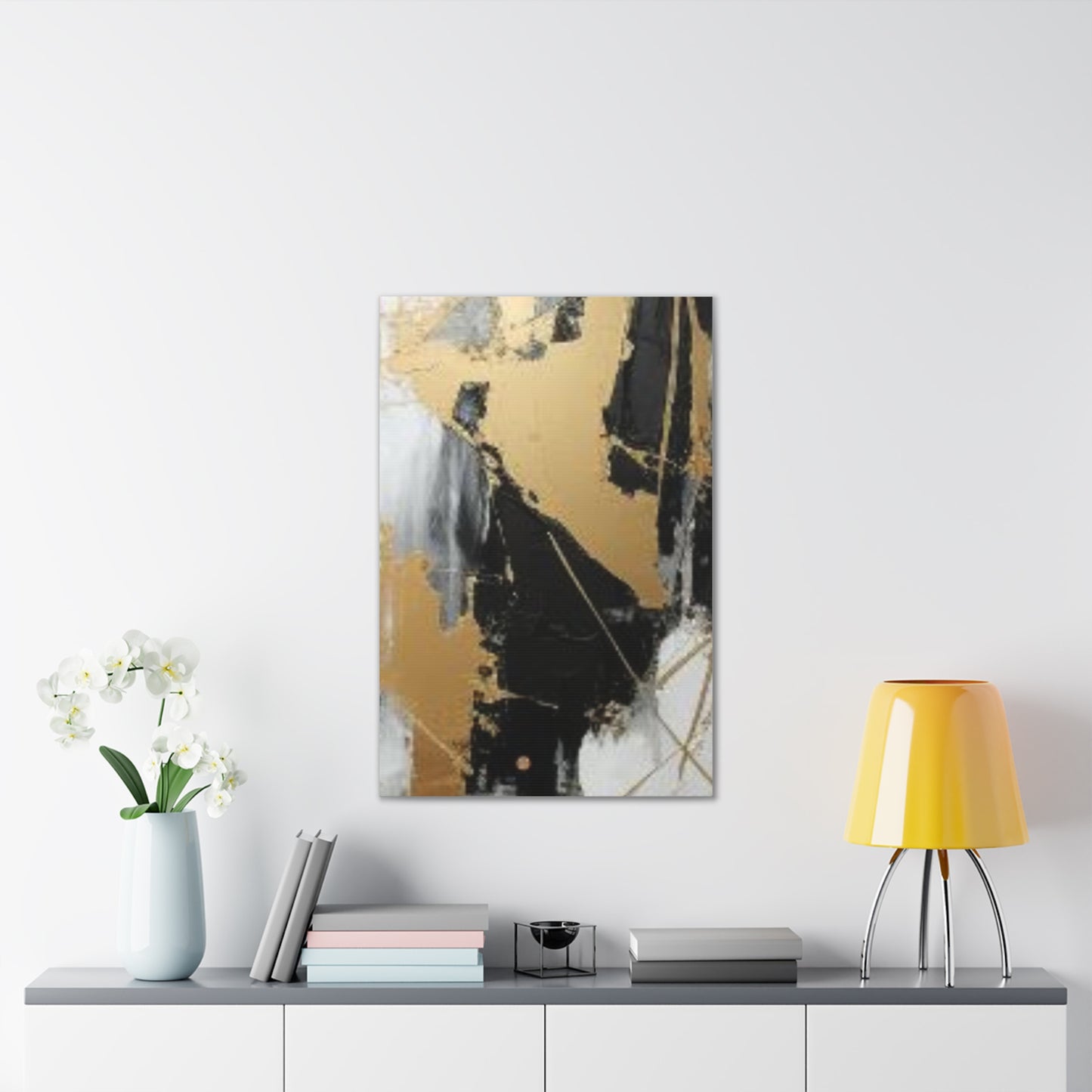 Gold and Black Elegance: A Symphony of Sophistication Canvas Print