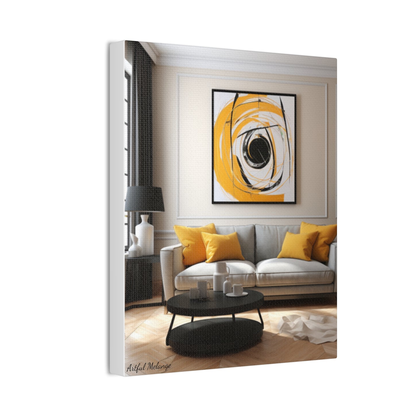 Timeless Elegance: Refined Yellow Hues Canvas Print for Sophisticated Living Spaces